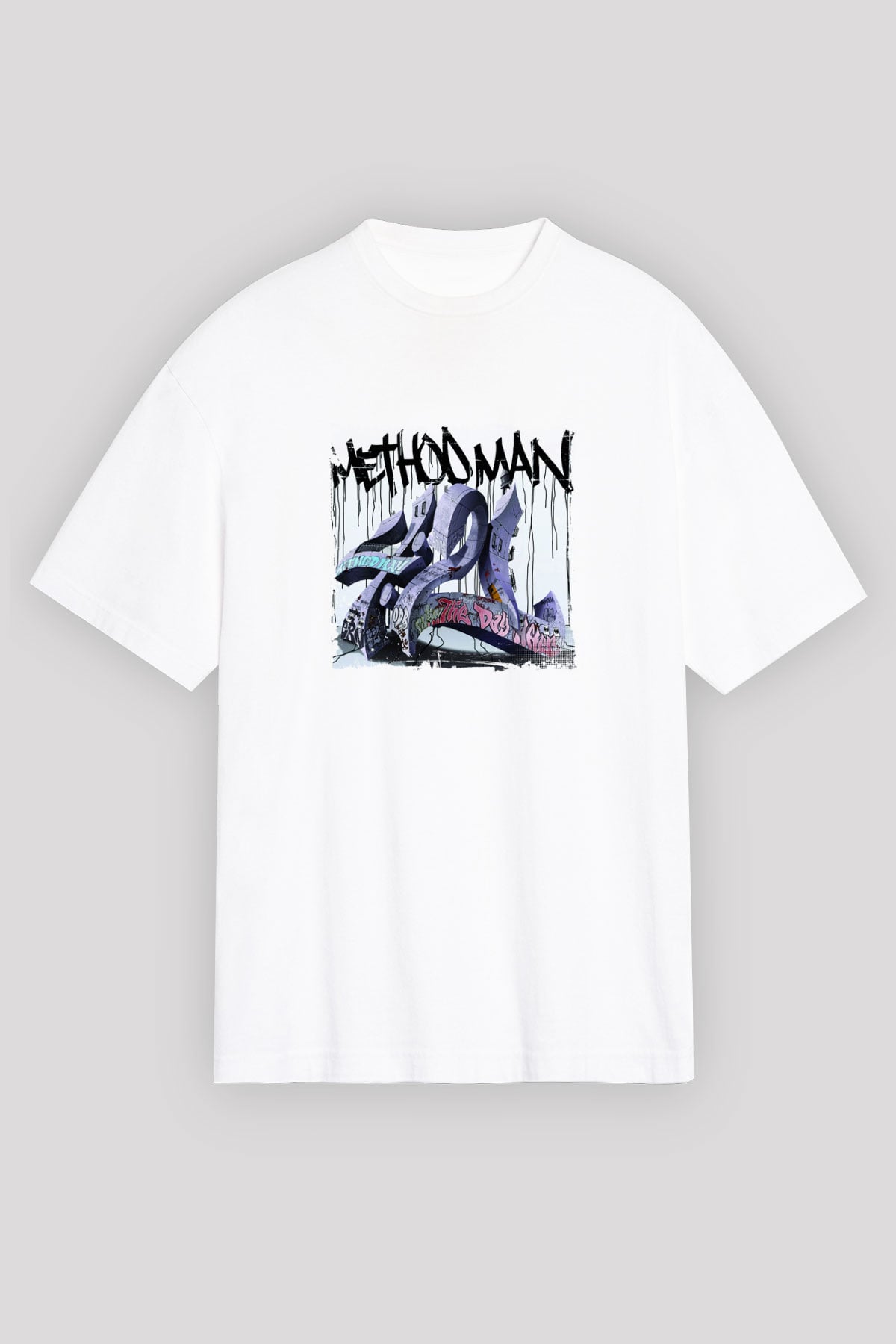 Method Man Baskılı Unisex Beyaz Tişört