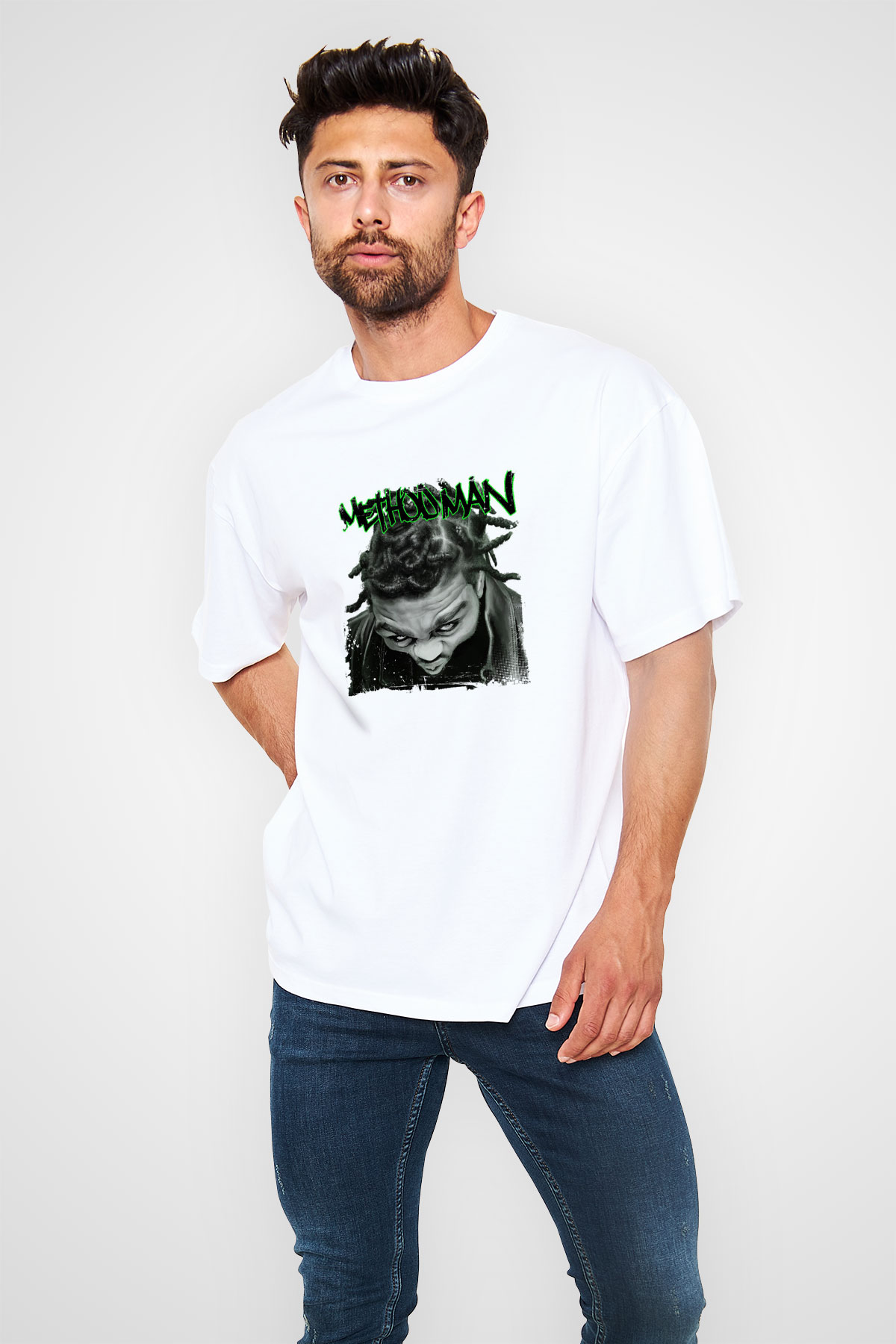 Method Man Baskılı Unisex Beyaz Tişört