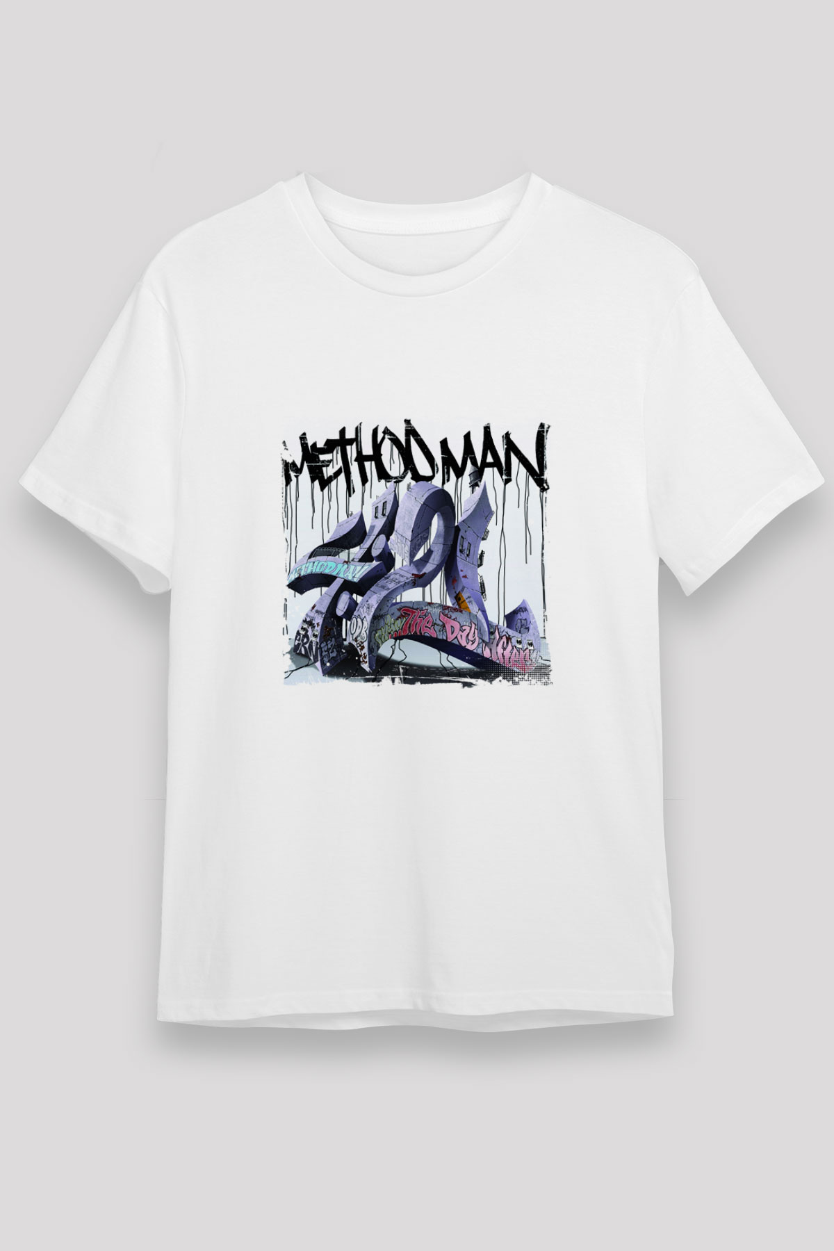 Method Man Baskılı Unisex Beyaz Tişört