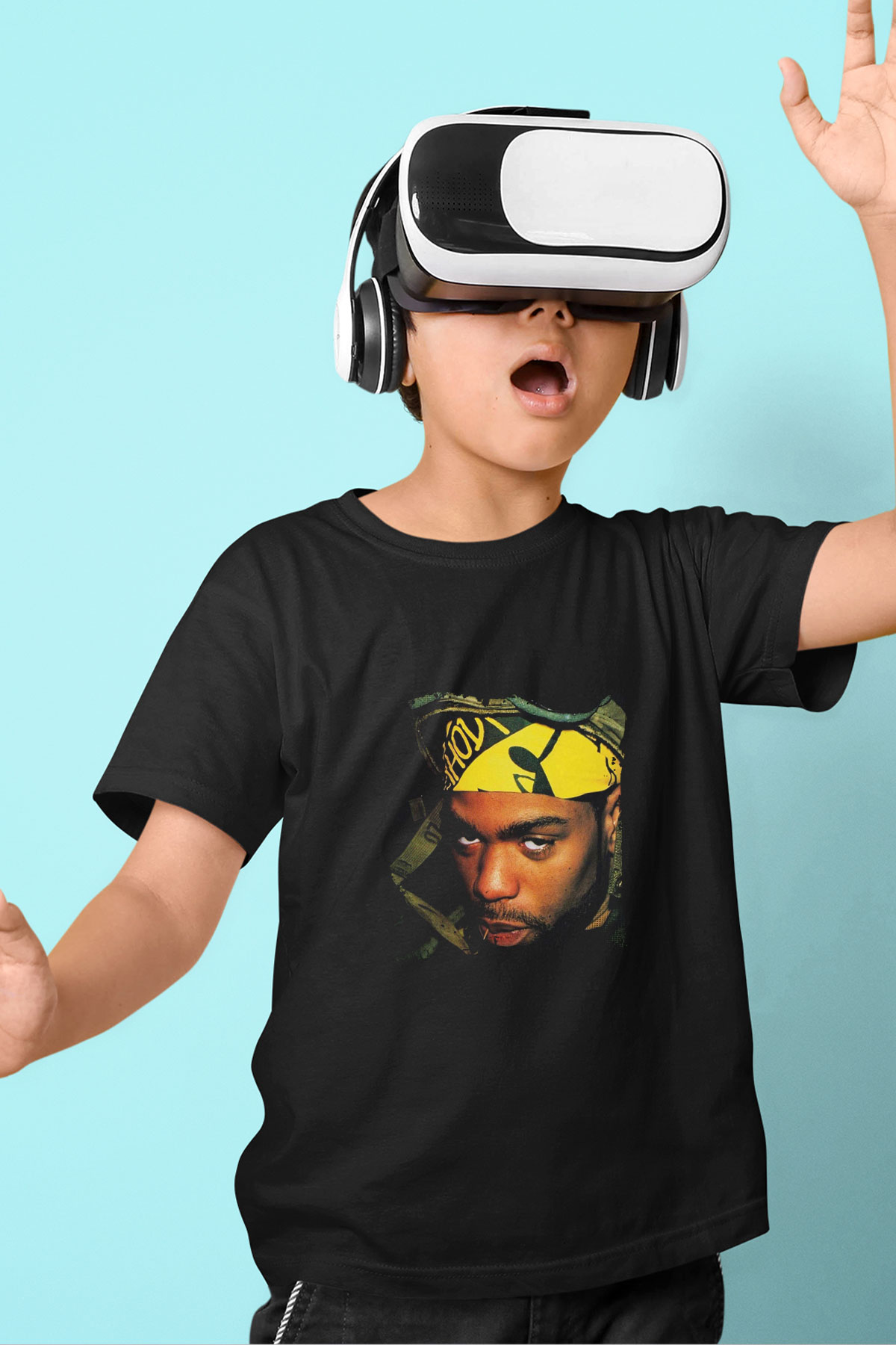 Method Man Baskılı Unisex Siyah Çocuk Tişört
