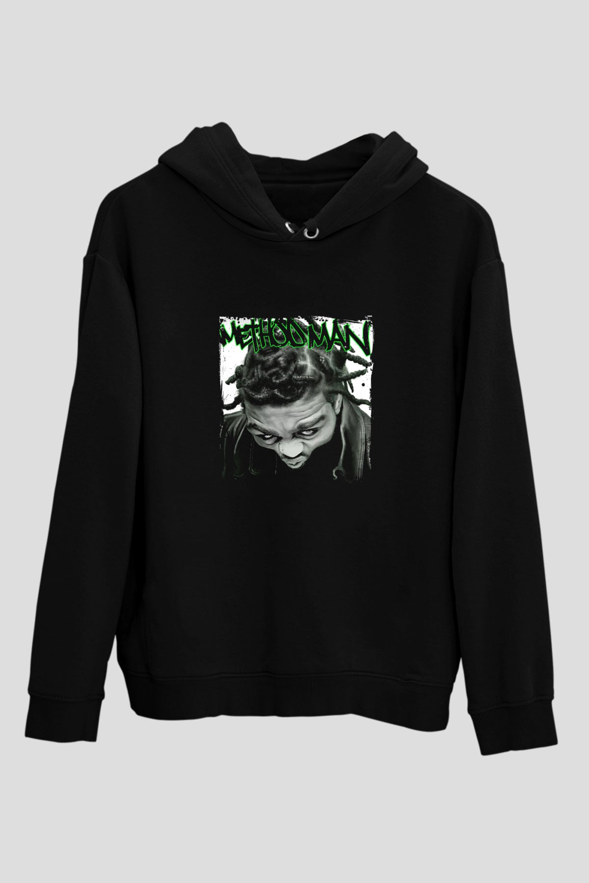 Method Man Baskılı Unisex Siyah Hoodie