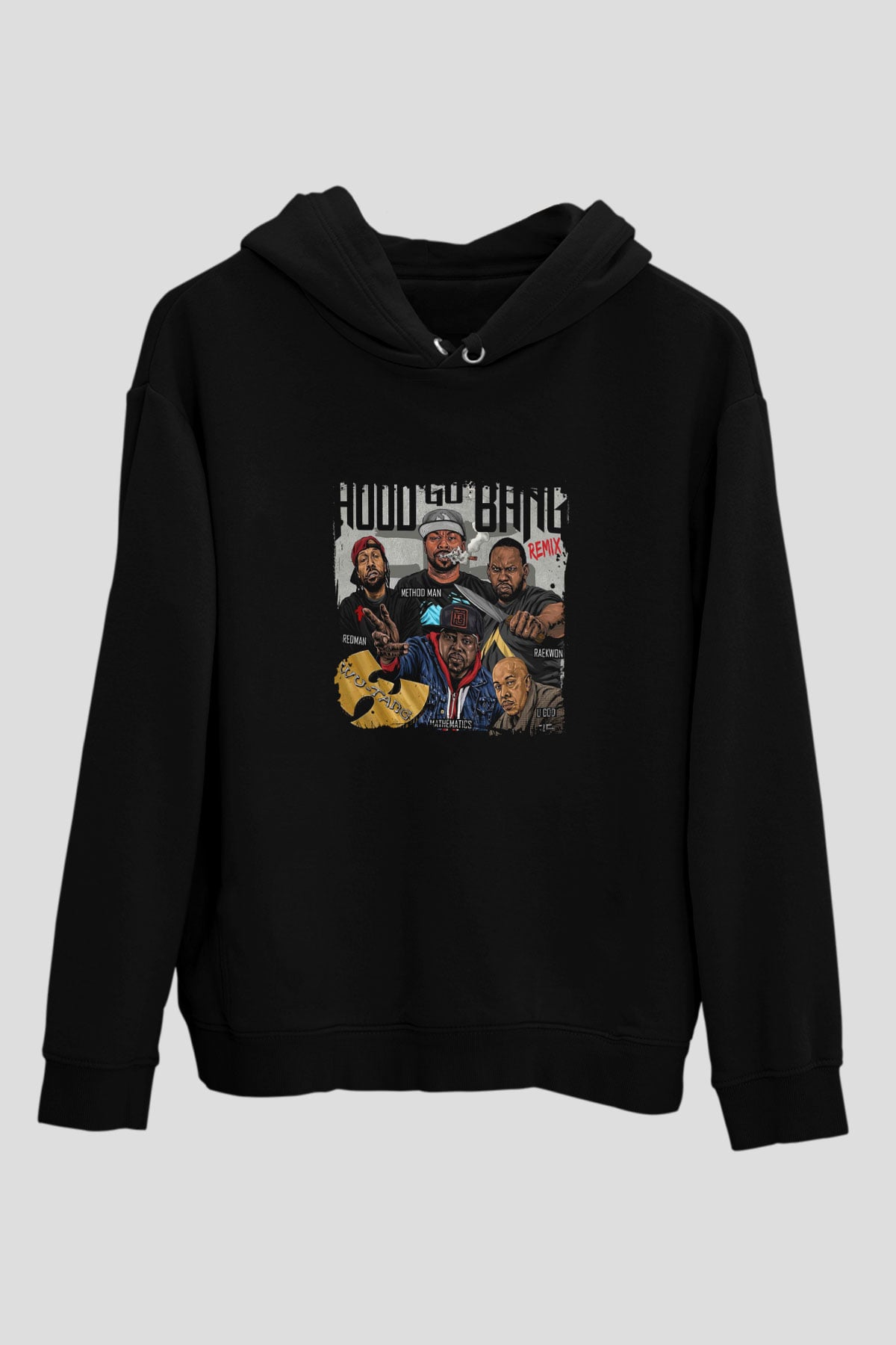 Method Man Baskılı Unisex Siyah Hoodie