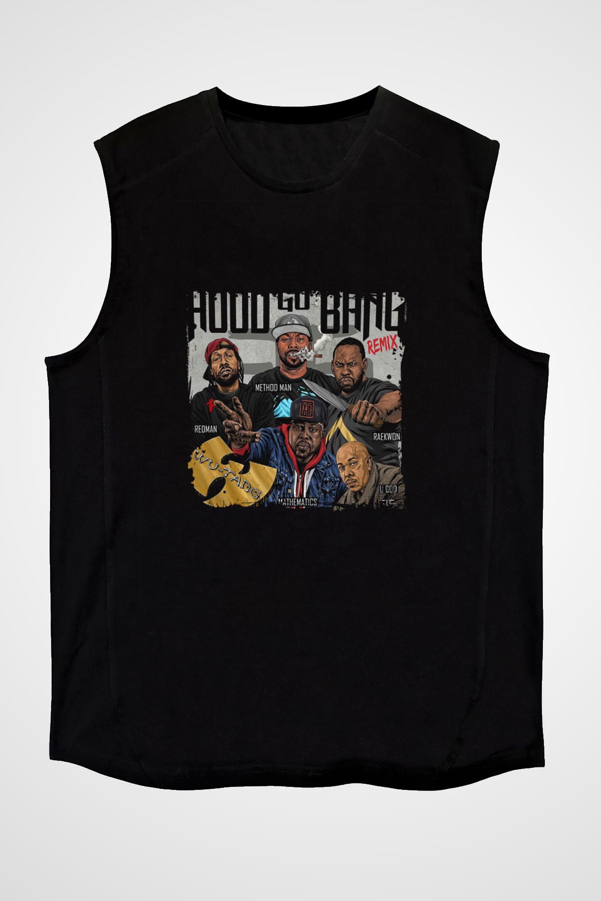 Method Man Baskılı Unisex Siyah Kolsuz Tişört
