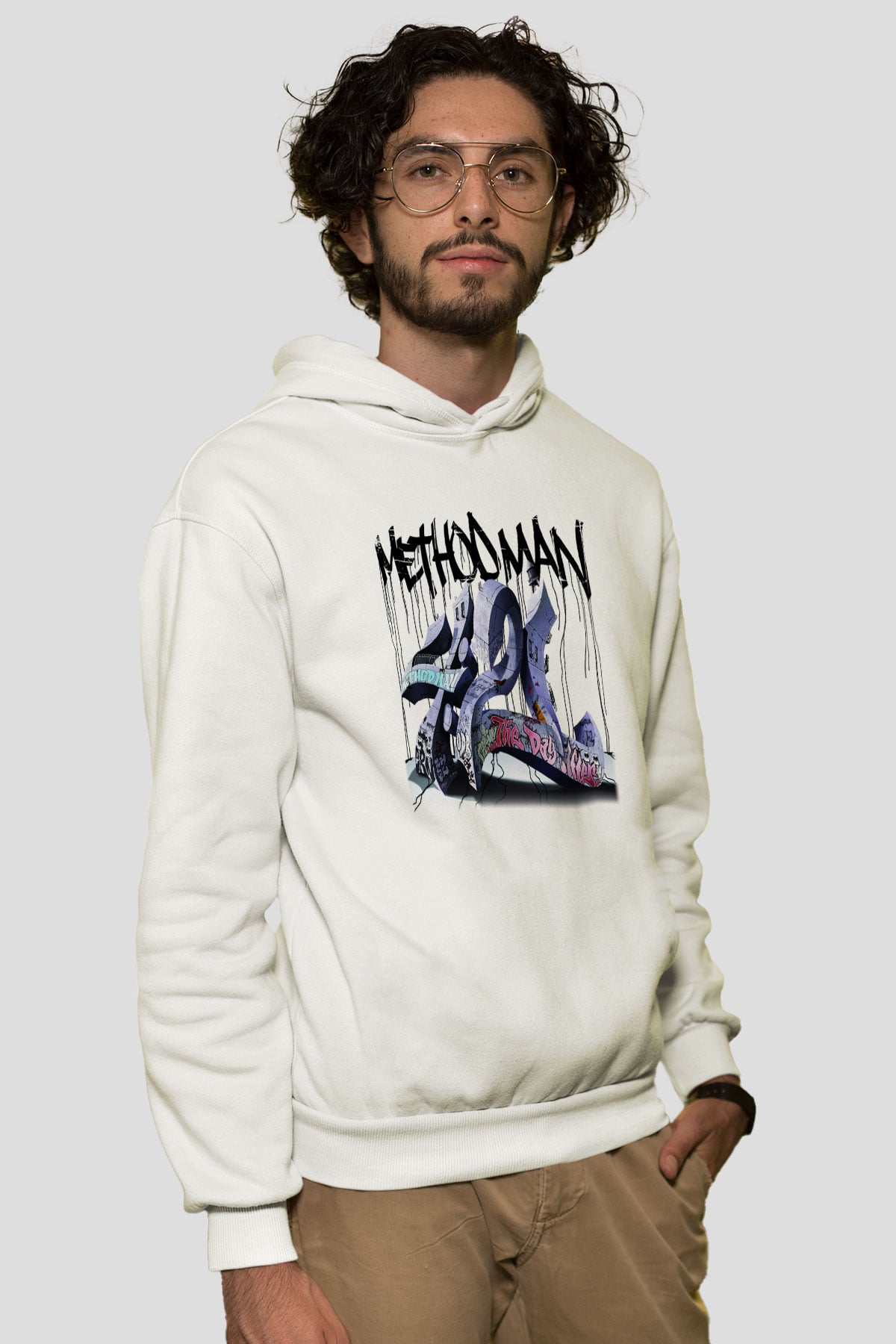 Method Man Beyaz Unisex Kapşonlu Sweatshirt