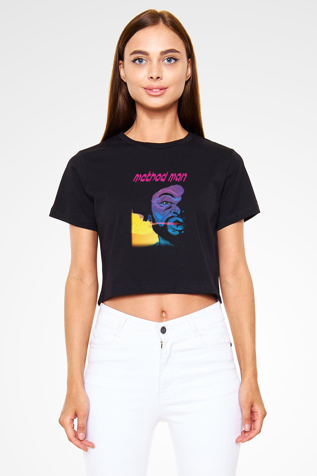 Method Man Siyah Crop Top Tişört