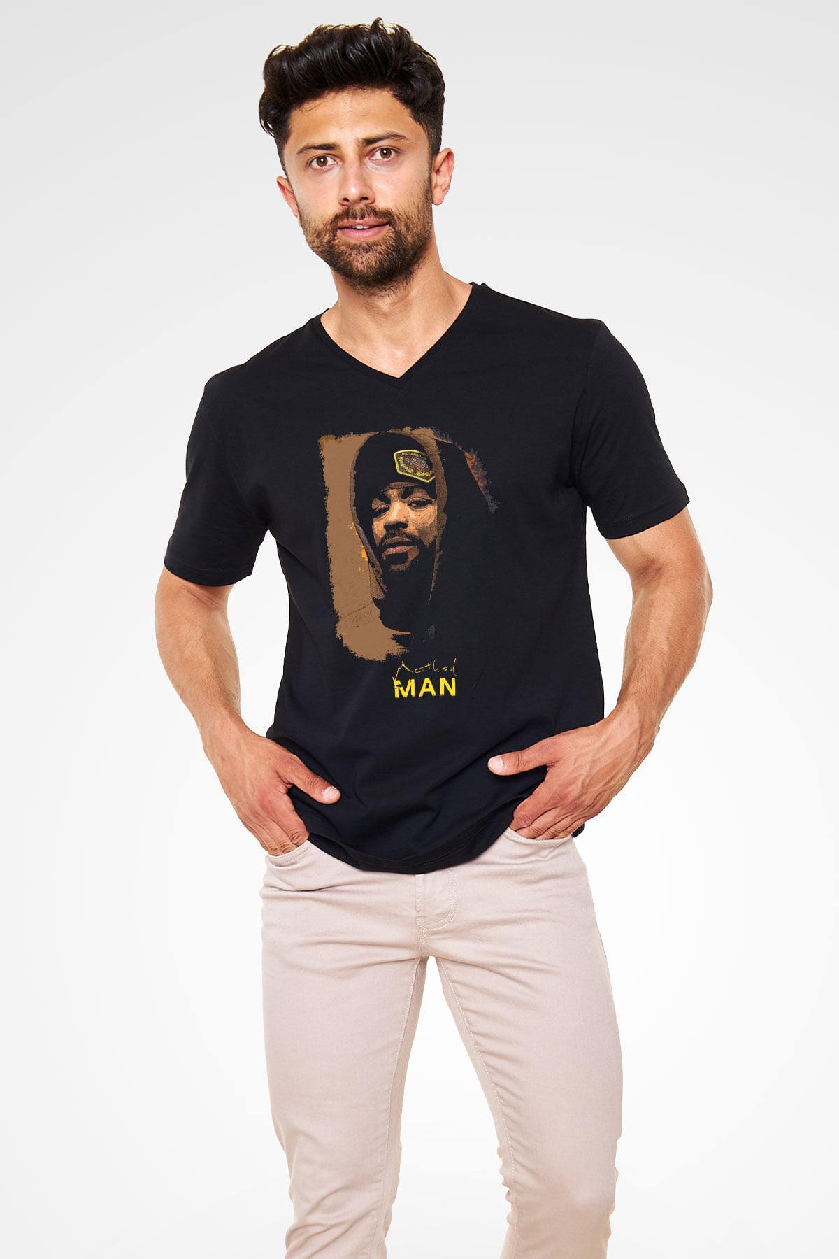 Method Man Siyah Unisex V Yaka Tişört