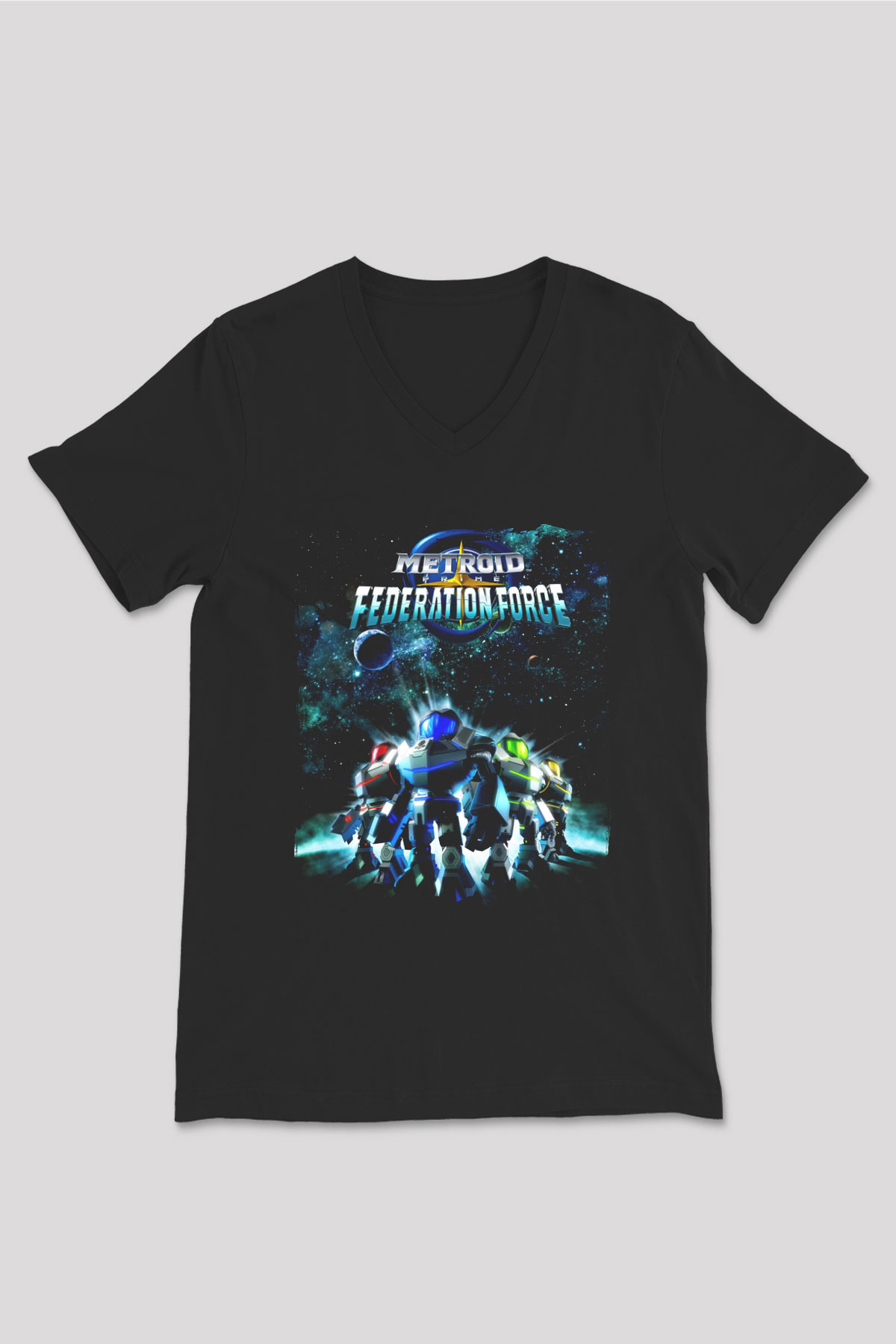 Metroid Prime Siyah Unisex V Yaka Tişört