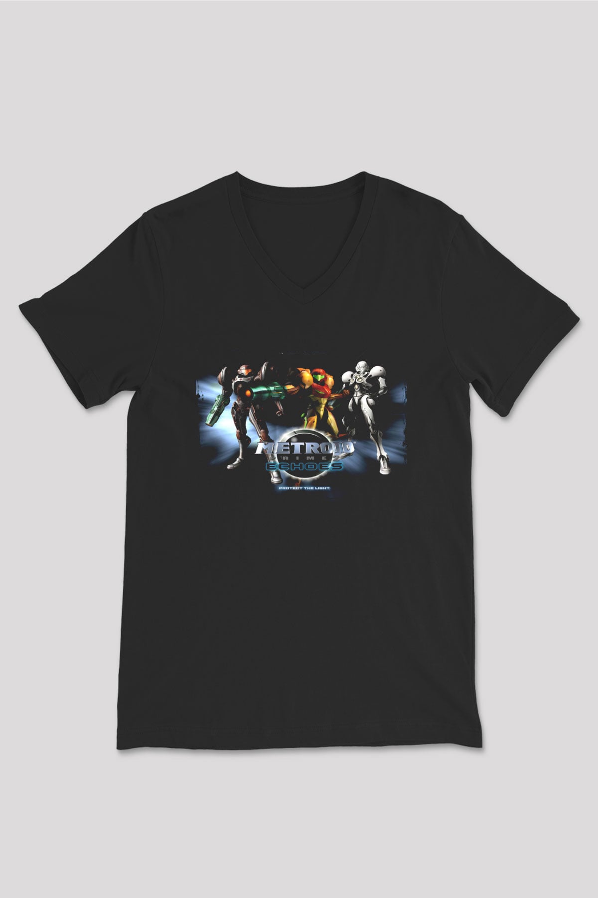 Metroid Prime Siyah Unisex V Yaka Tişört