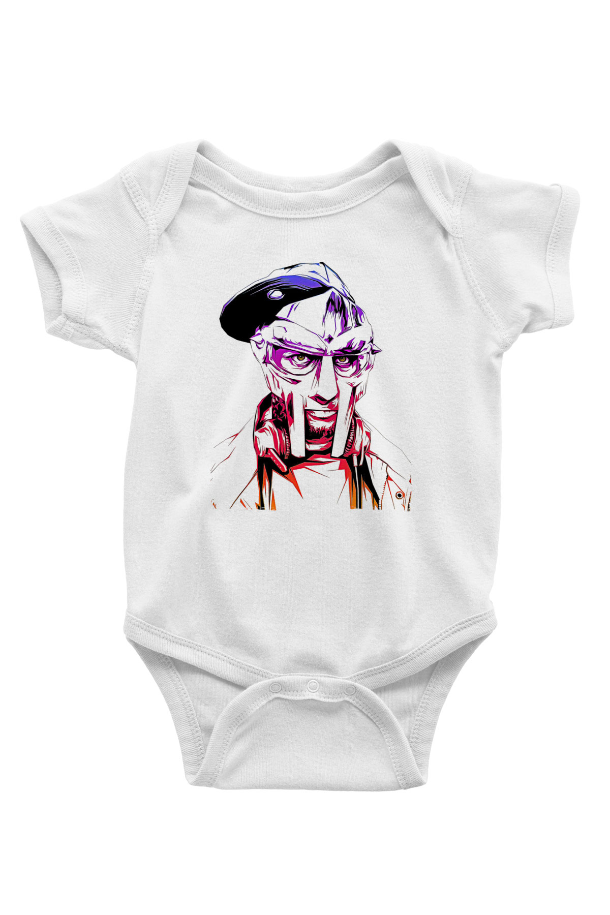 Mf Doom Baskılı Beyaz Unisex Bebek Body - Zıbın