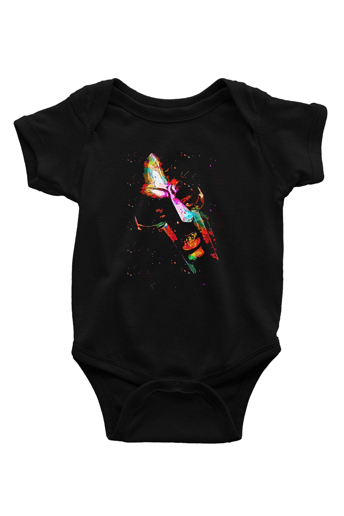 Mf Doom Baskılı Unisex Siyah Bebek Body - Zıbın