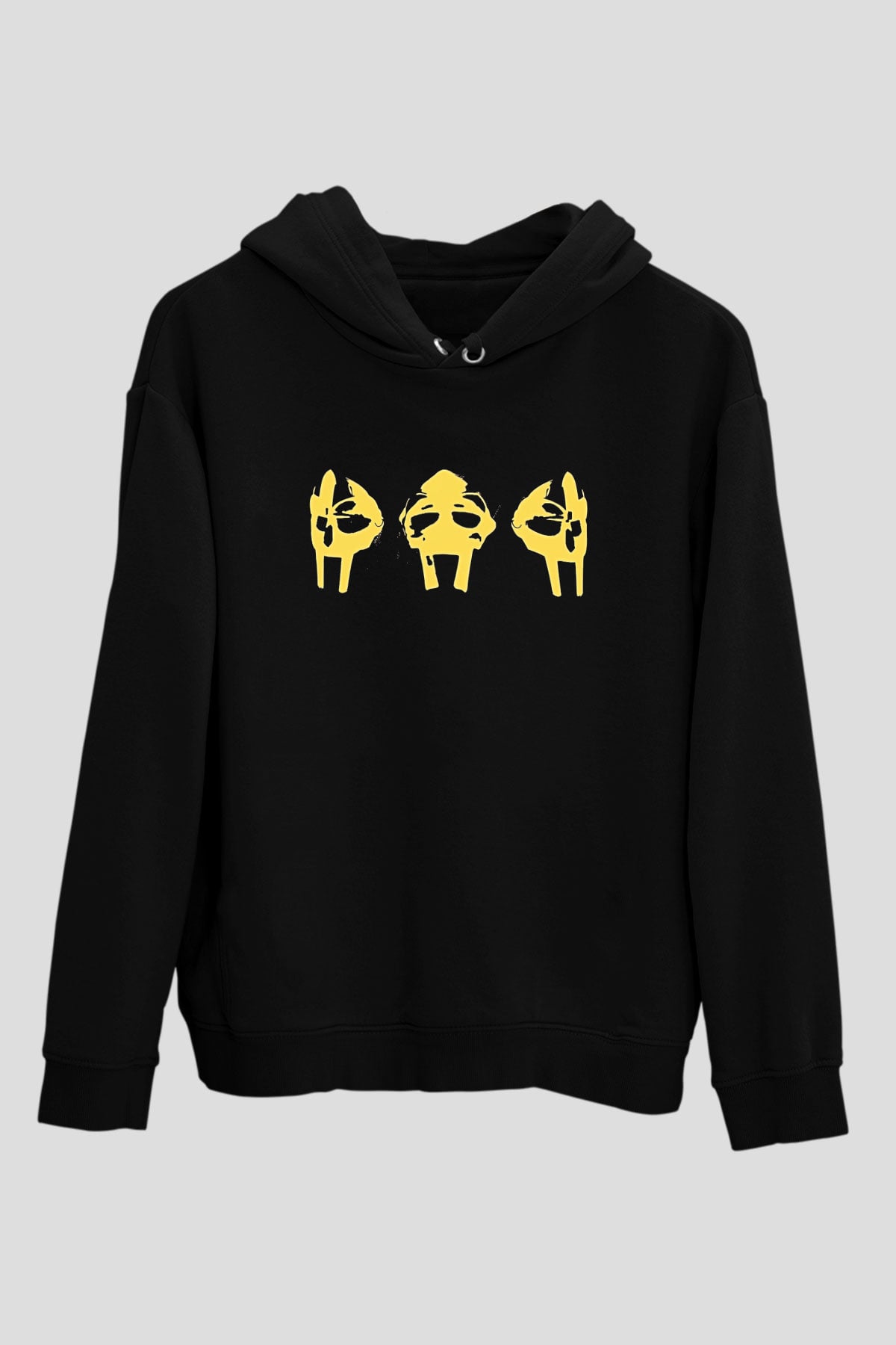 Mf Doom Baskılı Unisex Siyah Hoodie