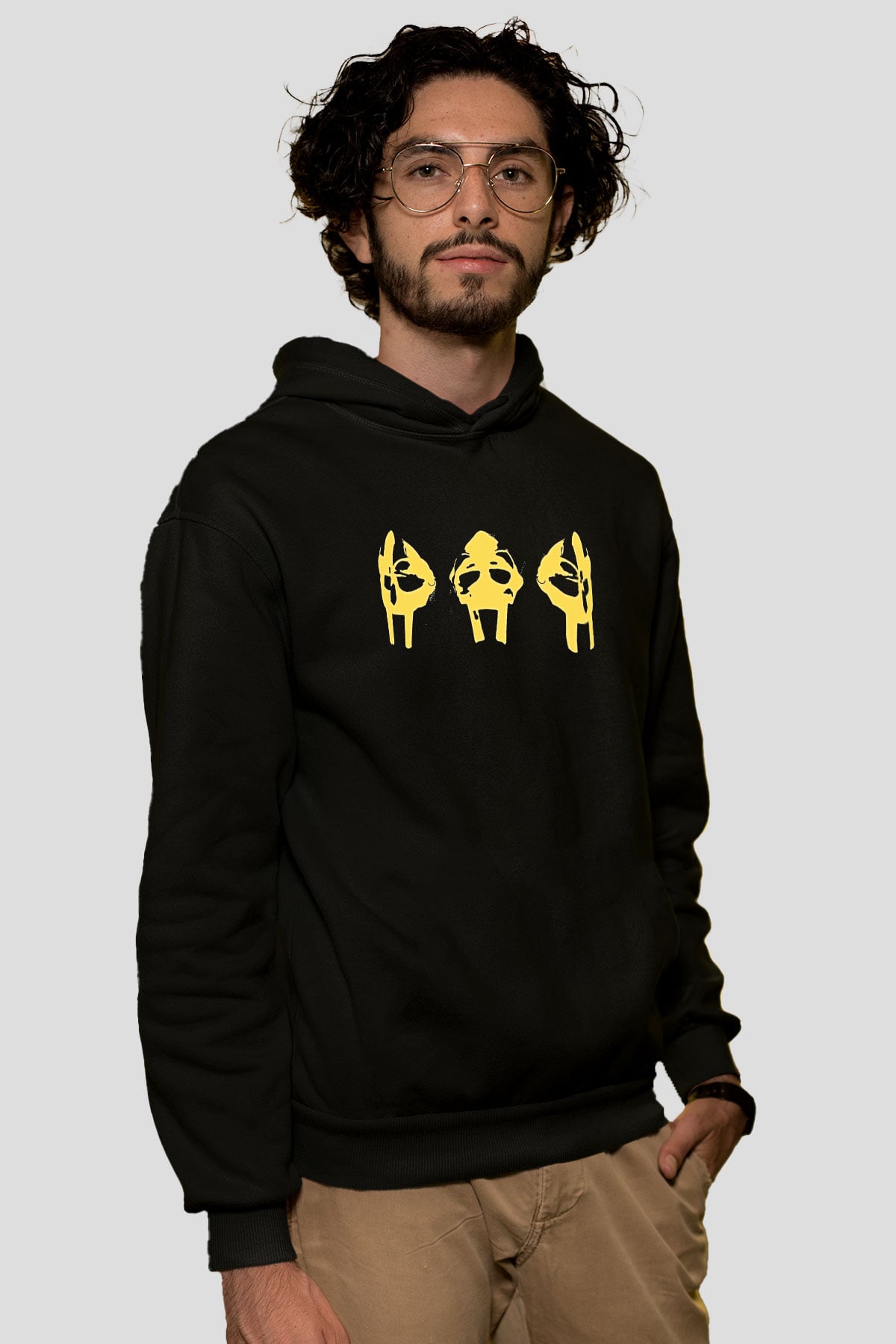 Mf Doom Baskılı Unisex Siyah Hoodie