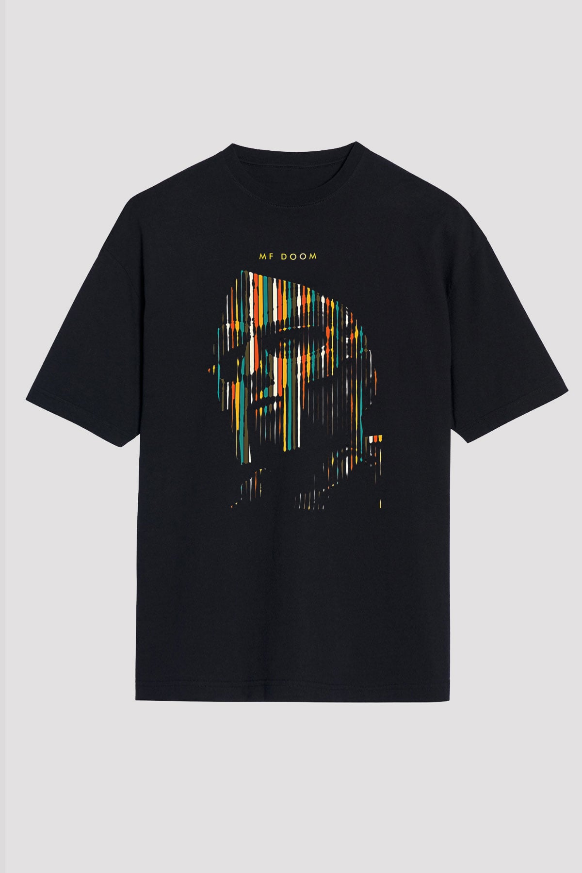 Mf Doom Baskılı Unisex Siyah Oversize Tişört - Tshirt