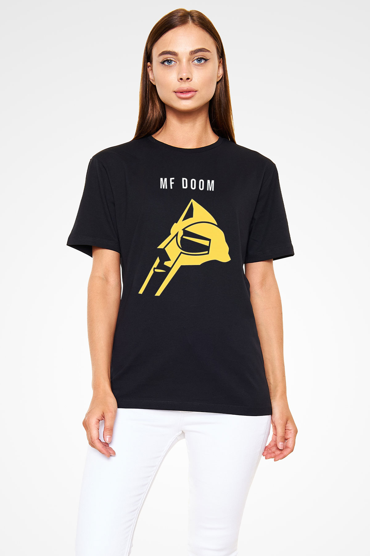 Mf Doom Baskılı Unisex Siyah Tişört - Tshirt