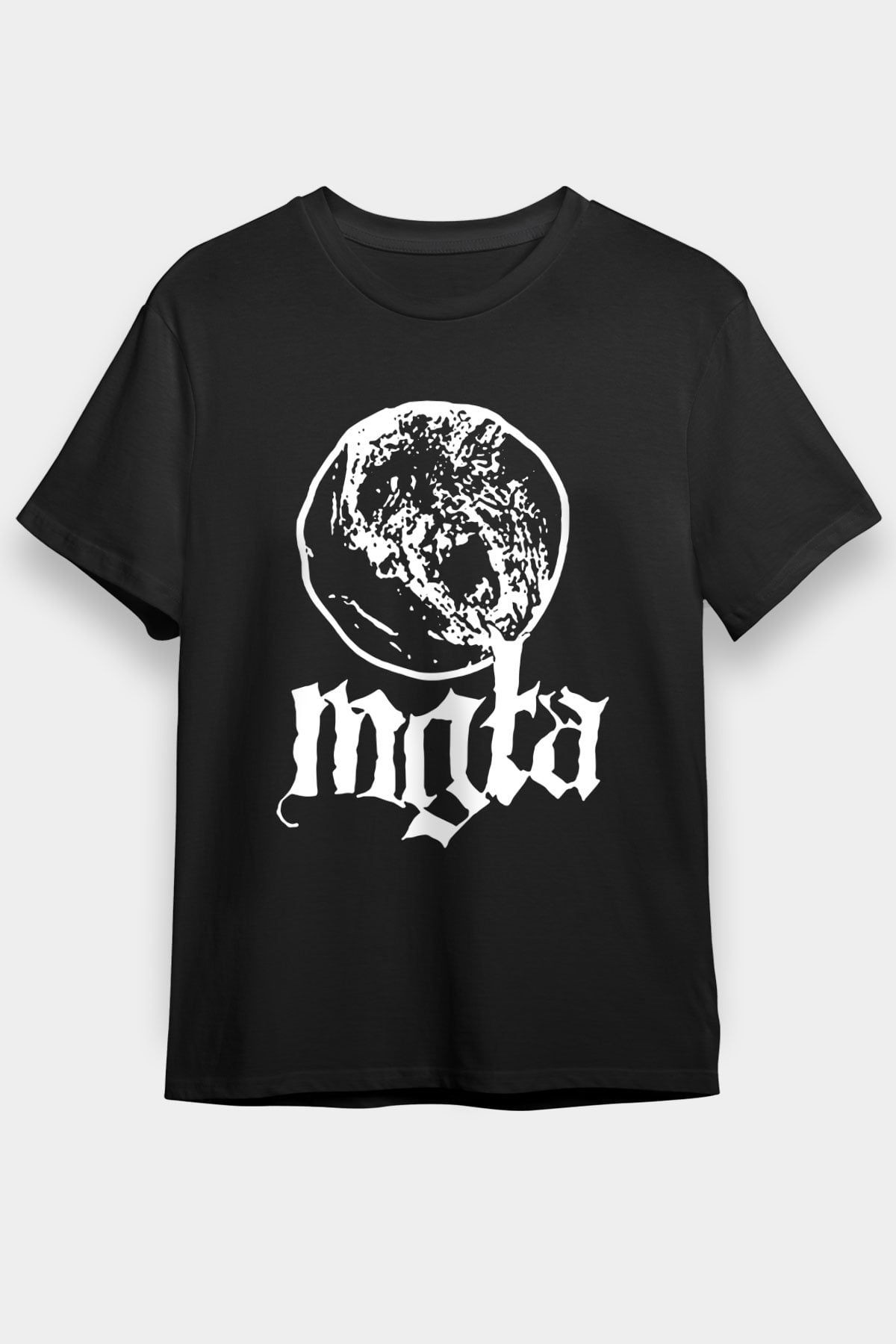 Mgla Baskılı Unisex Siyah Tişört - Tshirt