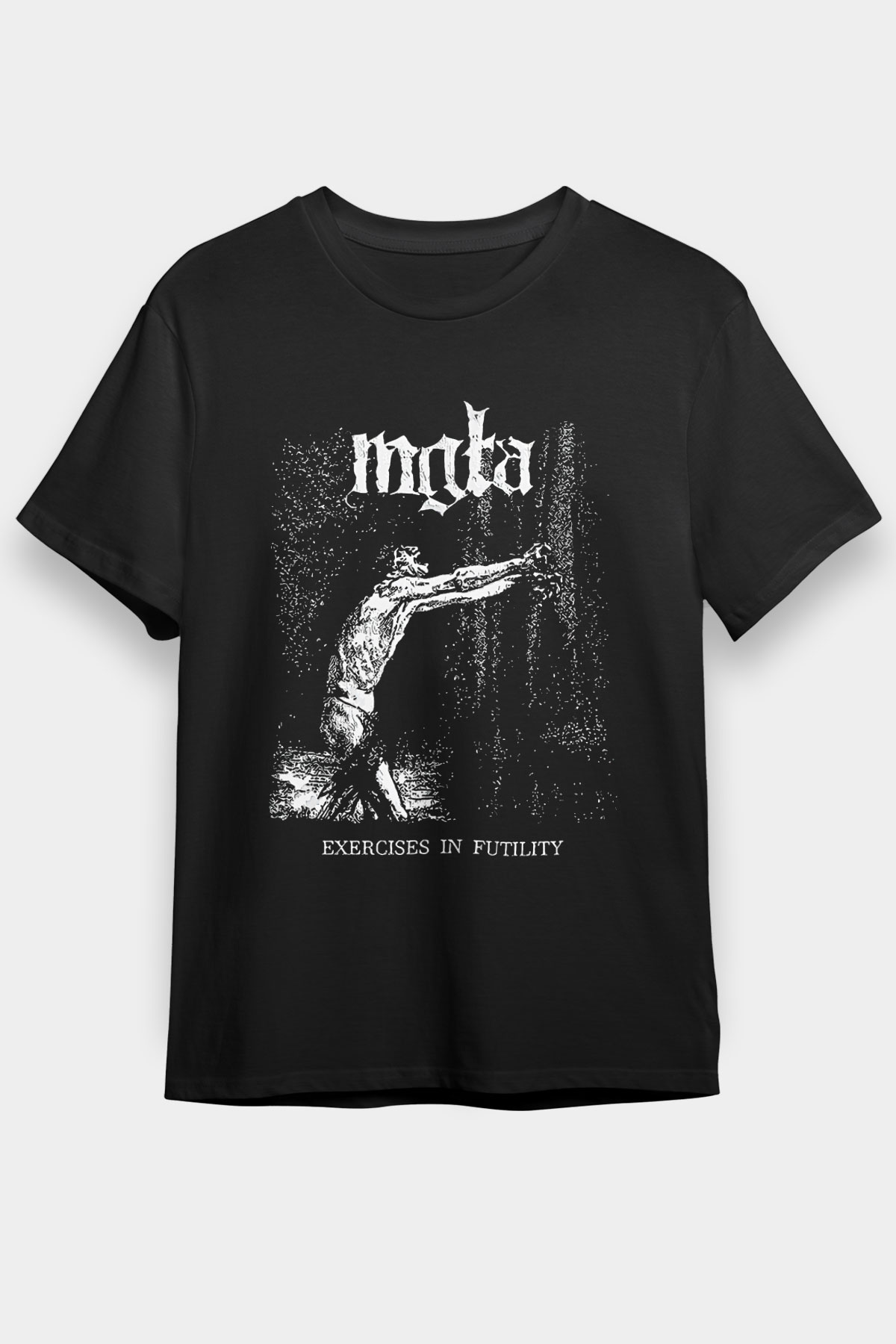 Mgla Baskılı Unisex Siyah Tişört - Tshirt