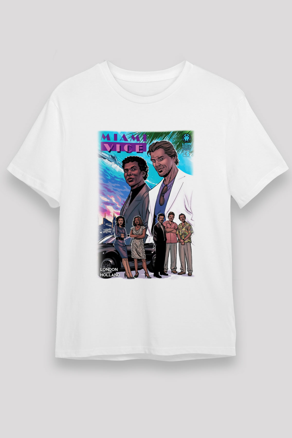 Miami Vice Beyaz Unisex Tişört