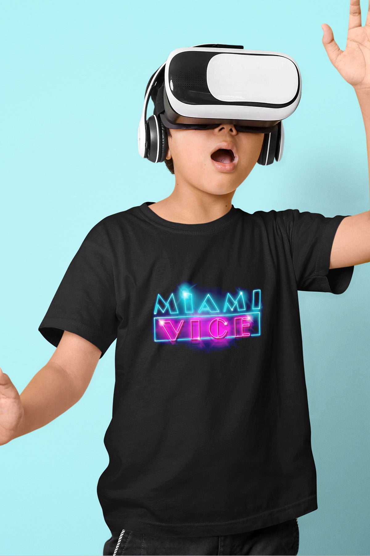Miami Vice Siyah Unisex  Çocuk Tişört