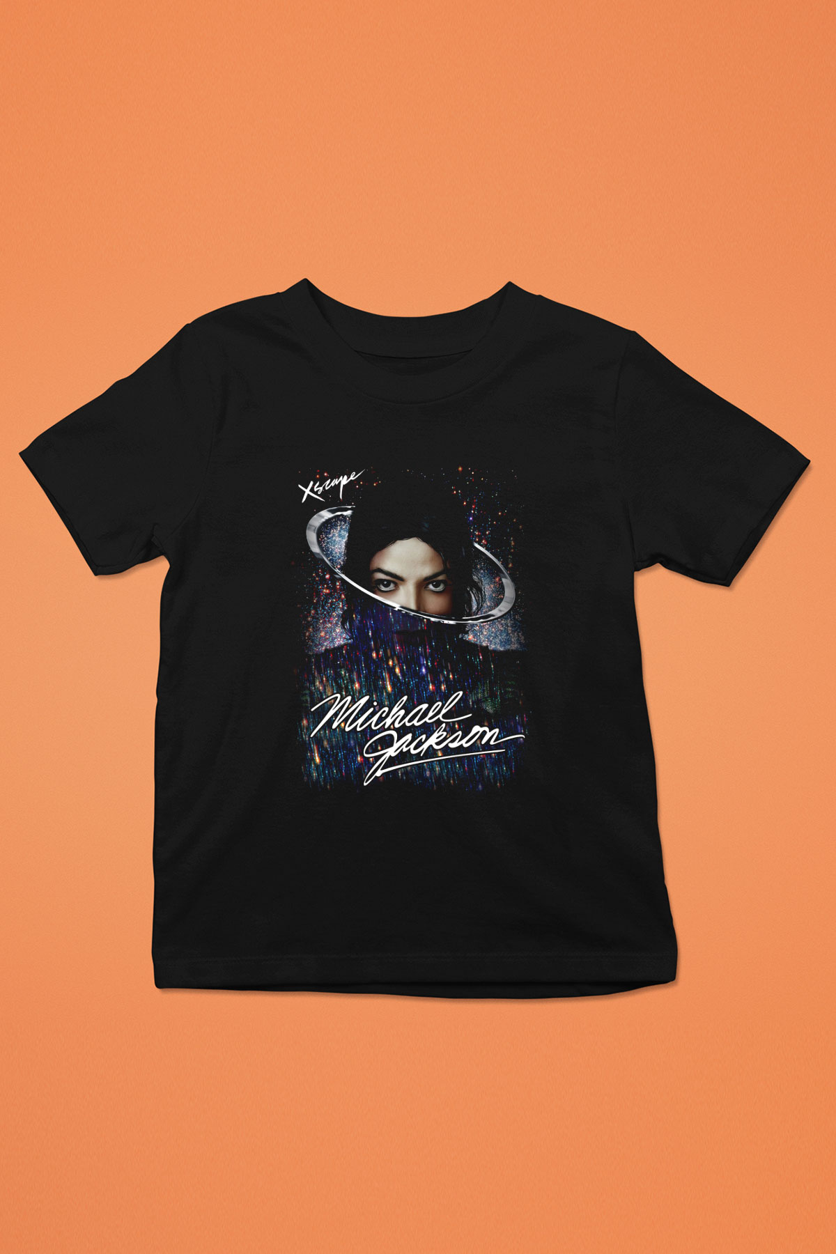 Michael Jackson Baskılı Siyah Unisex Çocuk Tişört