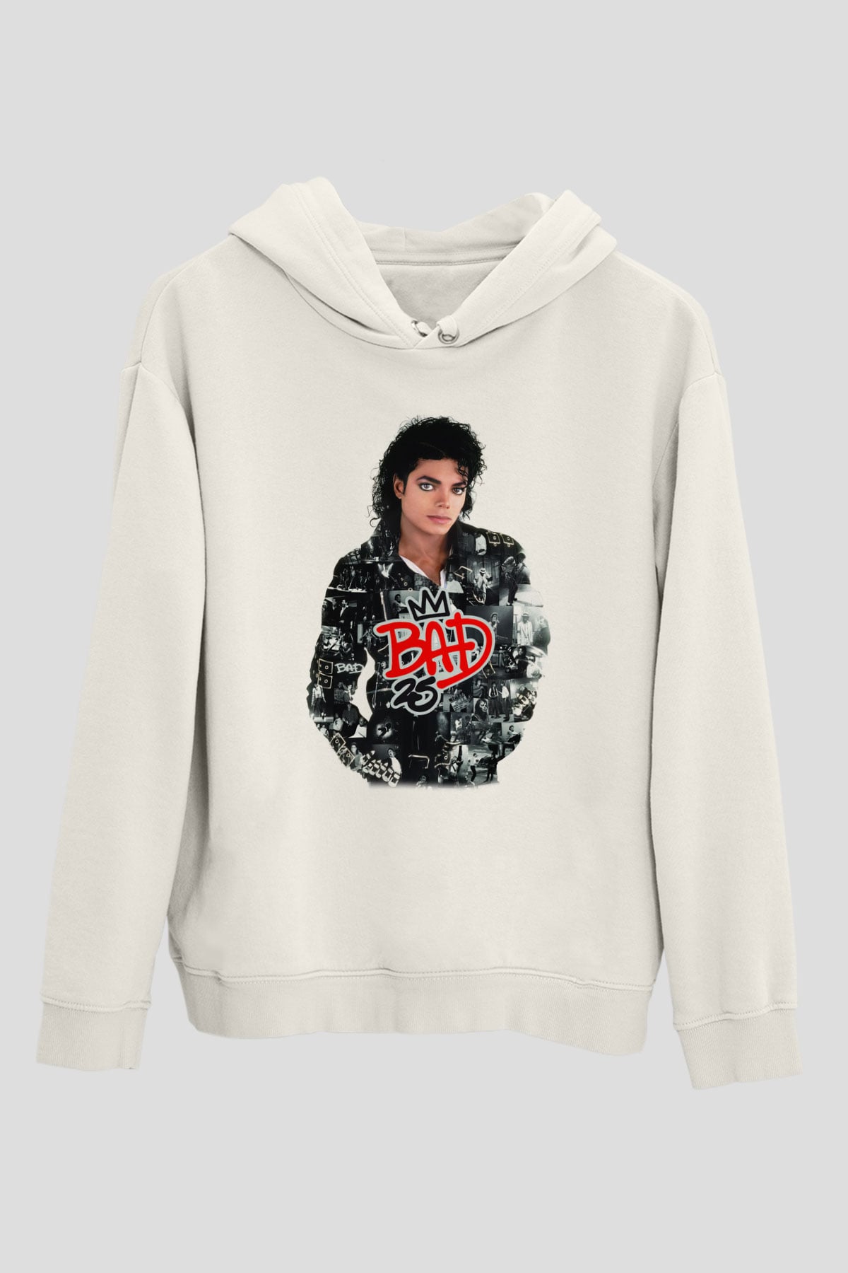 Michael Jackson Beyaz Unisex Kapşonlu Sweatshirt