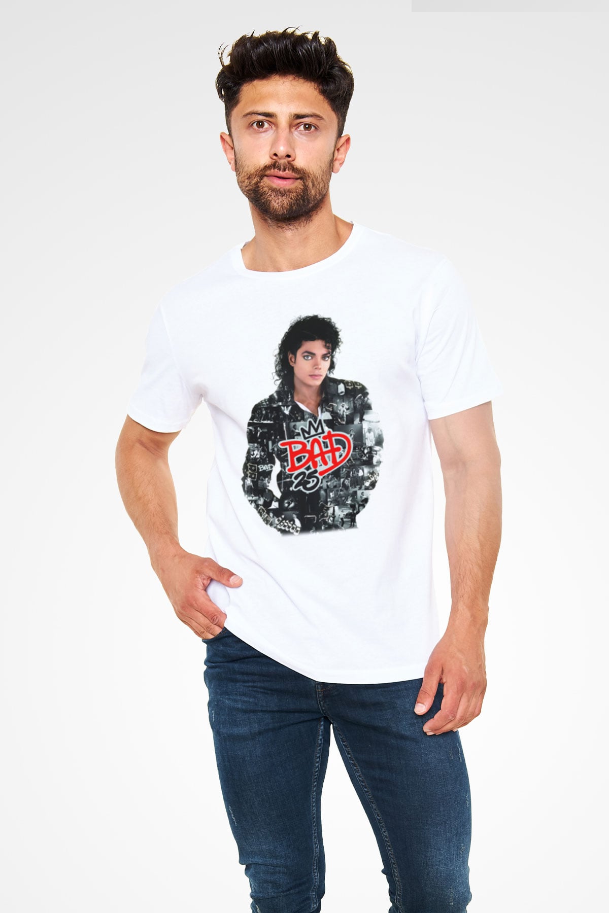 Michael Jackson Beyaz Unisex Tişört T-Shirt - TişörtFabrikası