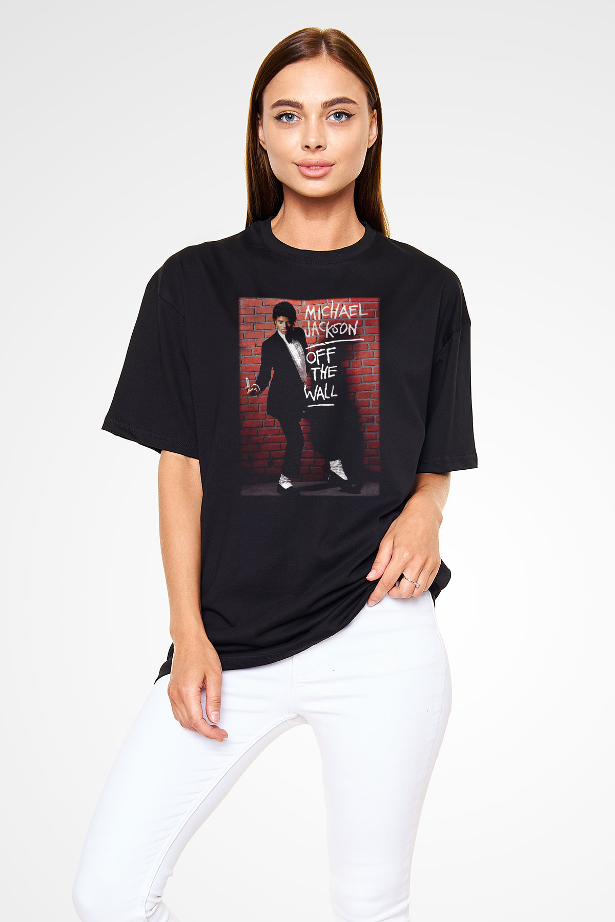 Michael Jackson Siyah Unisex Oversize Tişört T-Shirt