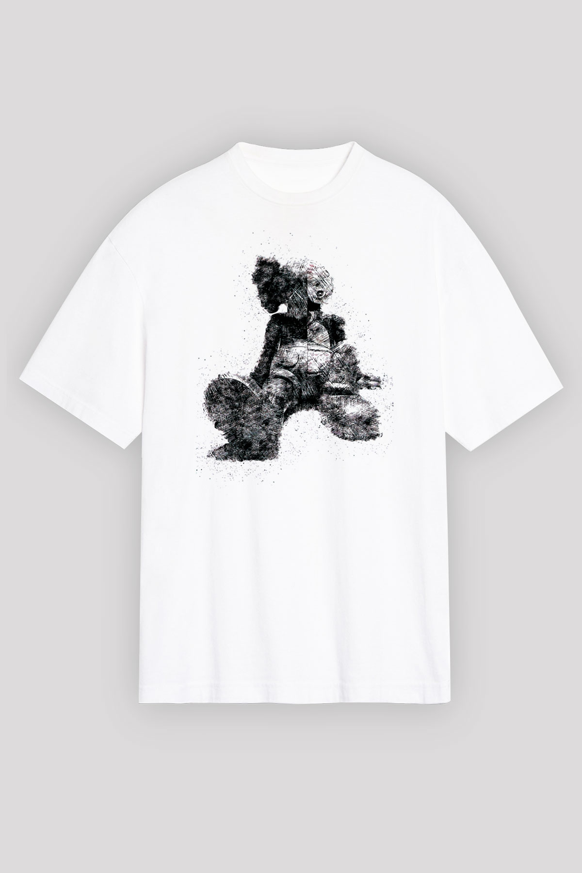 Mickey Baskılı Unisex Beyaz Tişört