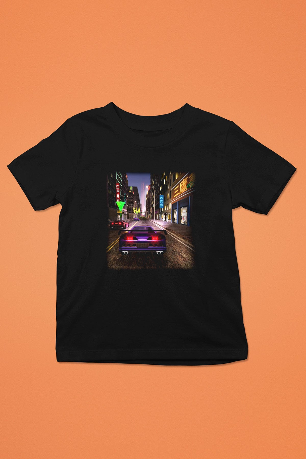 Midnight Club Baskılı Siyah Unisex Çocuk Tişört