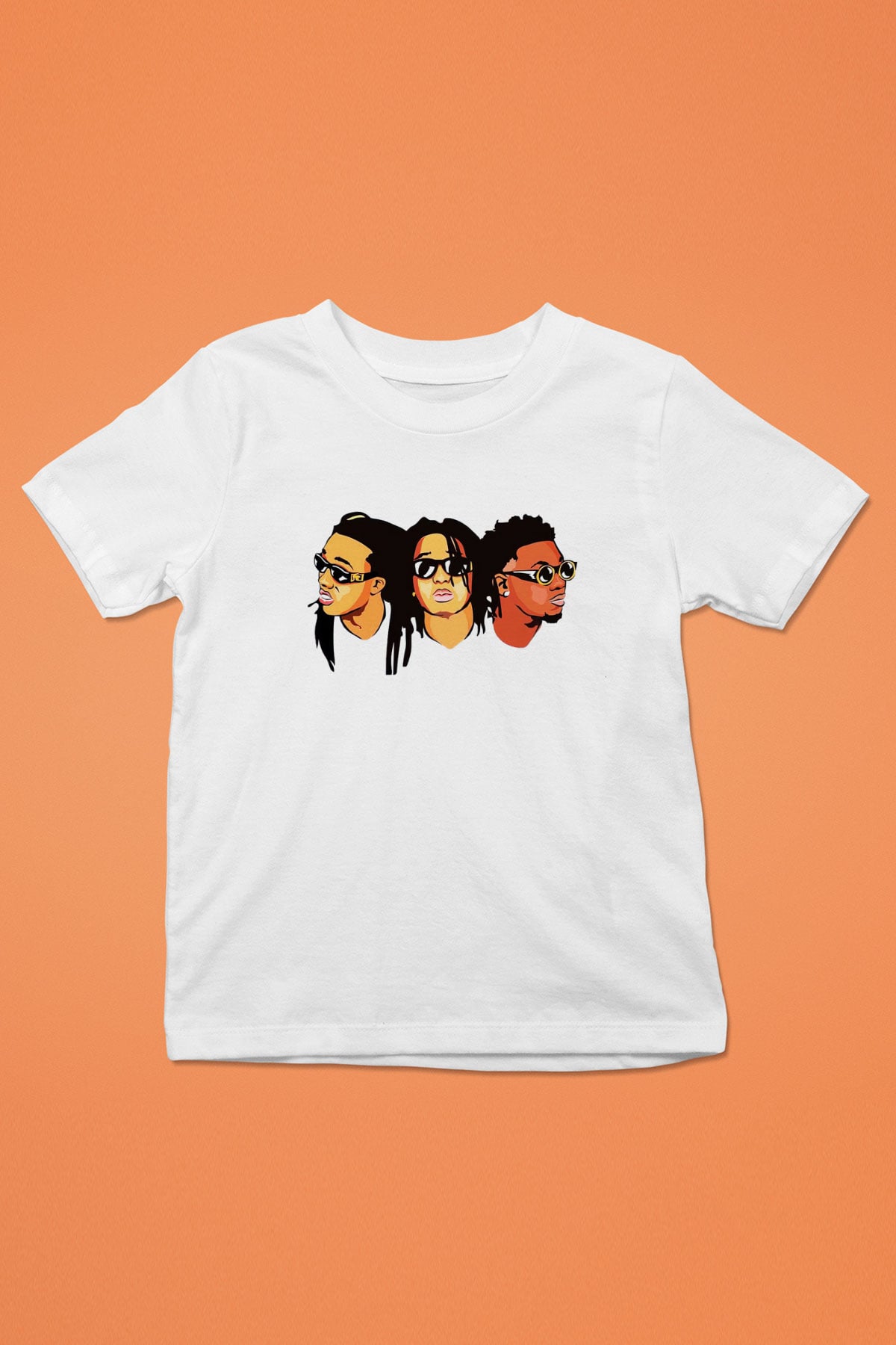 Migos Baskılı Beyaz Unisex Çocuk Tişört