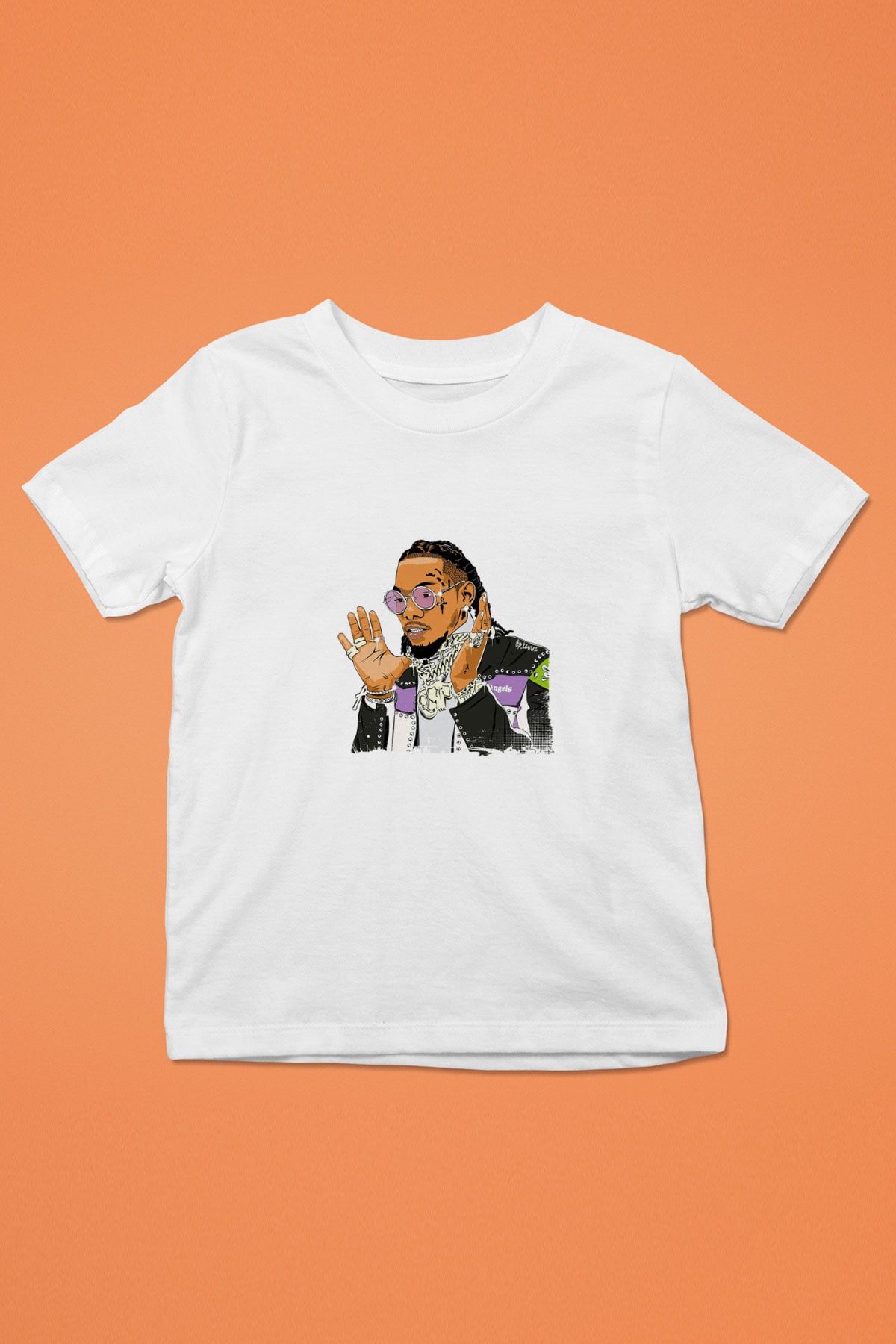 Migos Baskılı Unisex Beyaz Çocuk Tişört