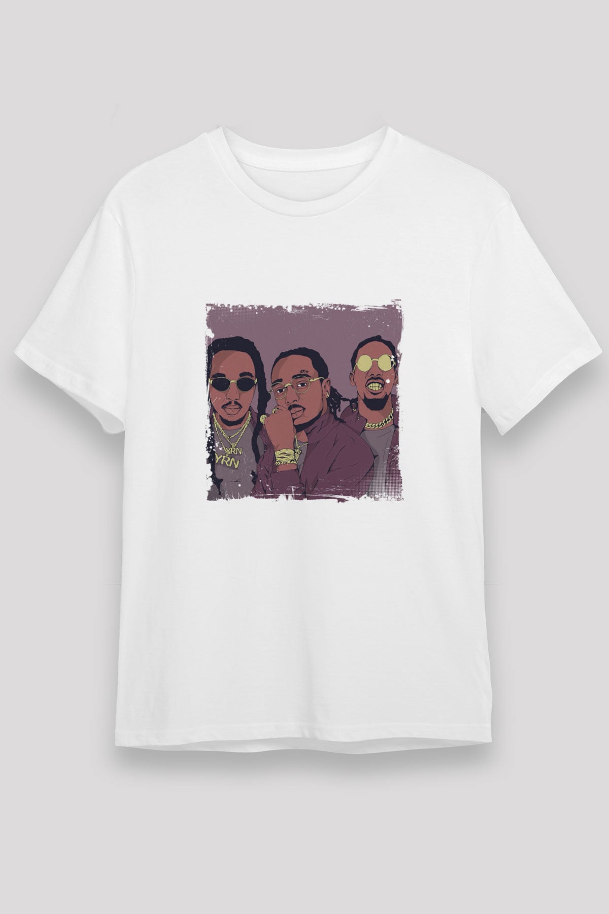 Migos Baskılı Unisex Beyaz Tişört