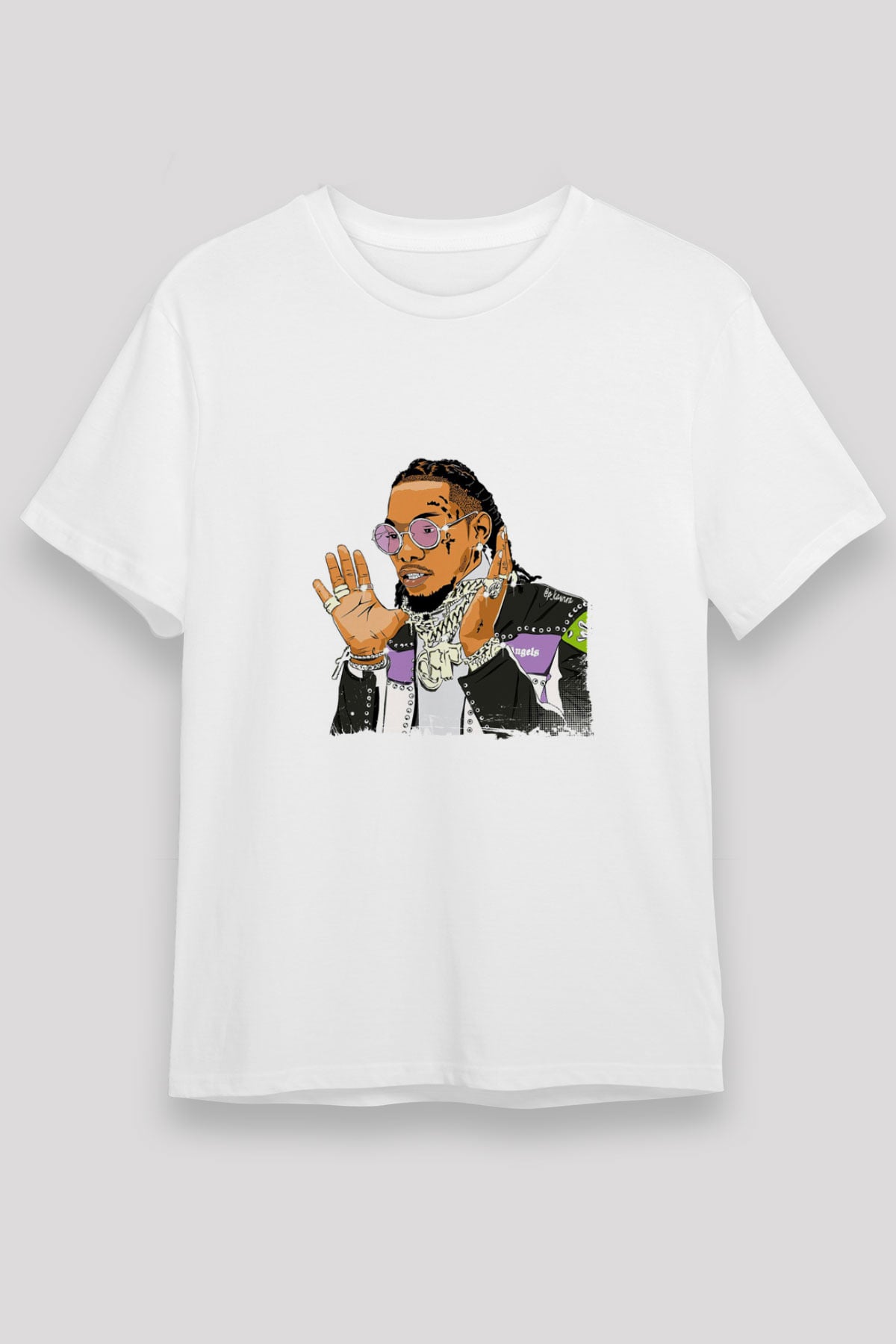 Migos Baskılı Unisex Beyaz Tişört