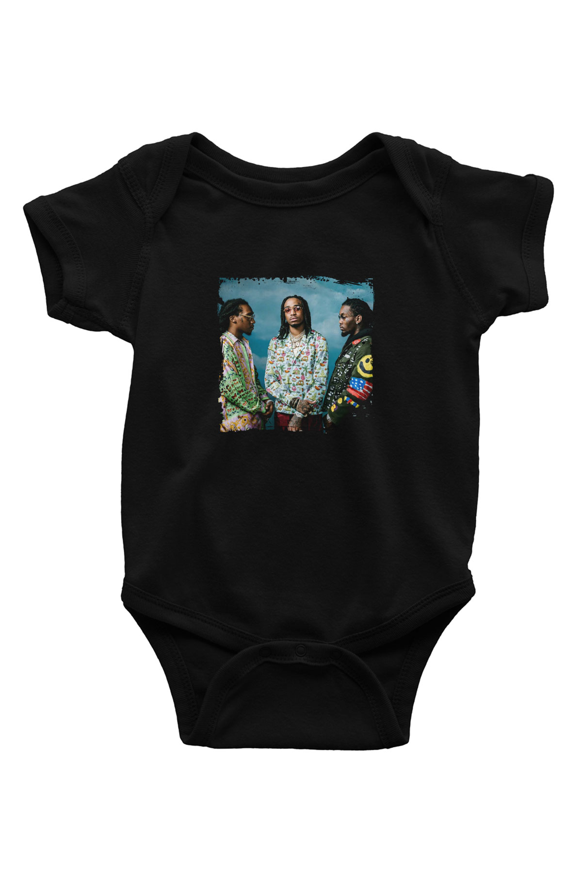 Migos Baskılı Unisex Siyah Bebek Body - Zıbın