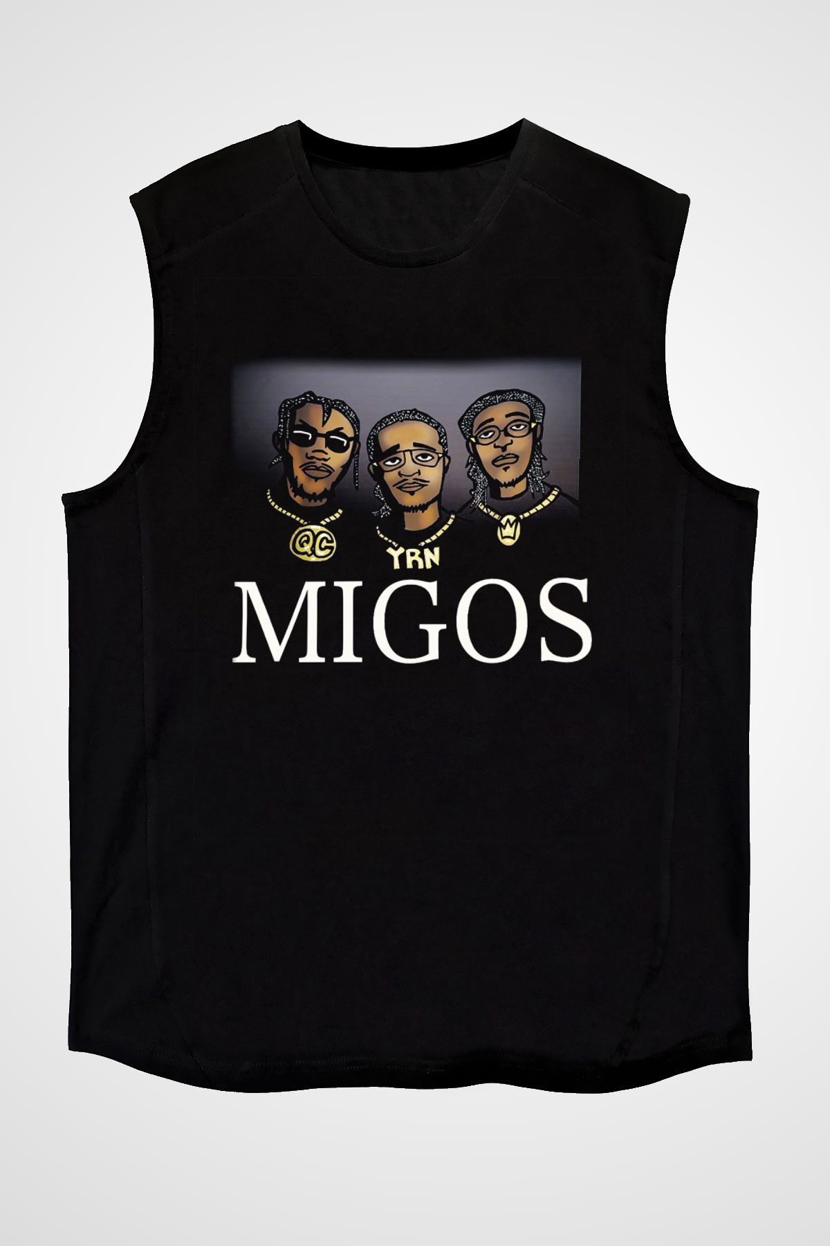 Migos Siyah Unisex Kolsuz Tişört
