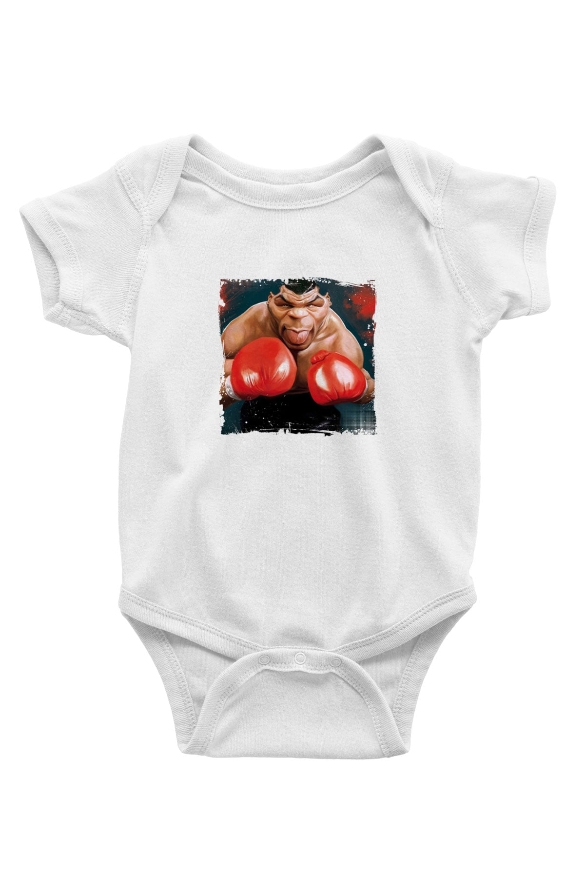 Mike Tyson Unisex Baskılı Beyaz Bebek Body - Zıbın