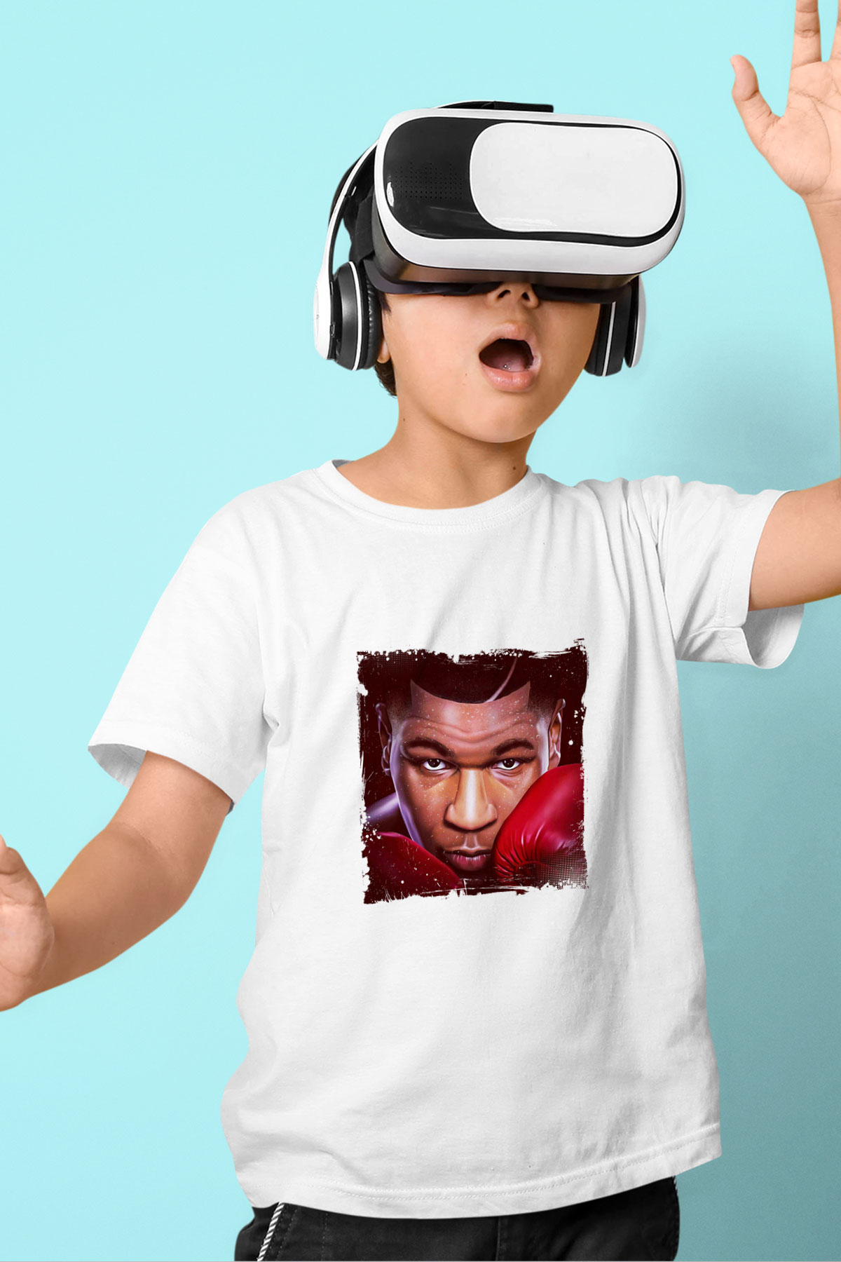 Mike Tyson Unisex Baskılı Beyaz Çocuk Tişört