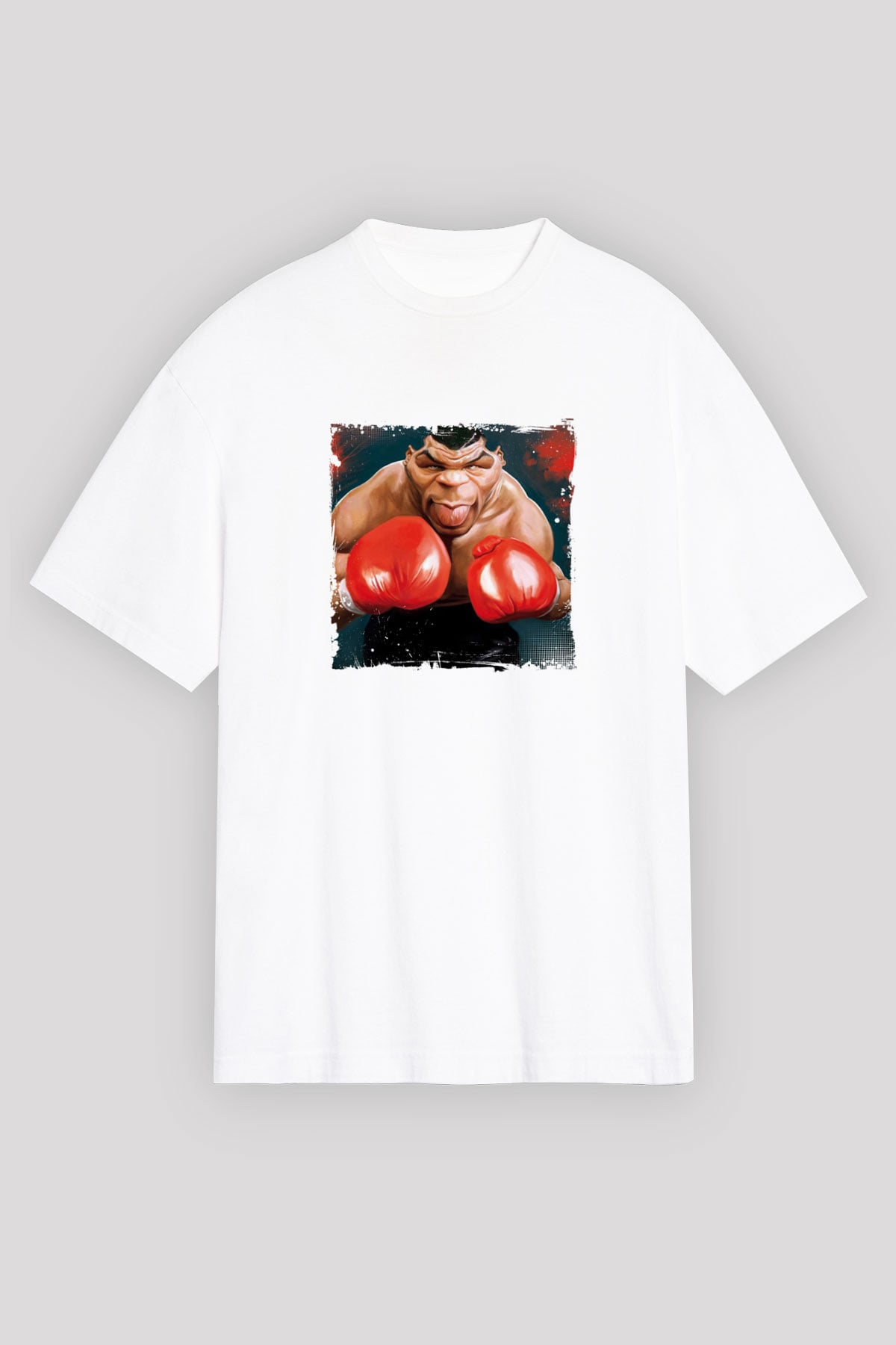 Mike Tyson Unisex Baskılı Beyaz Tişört