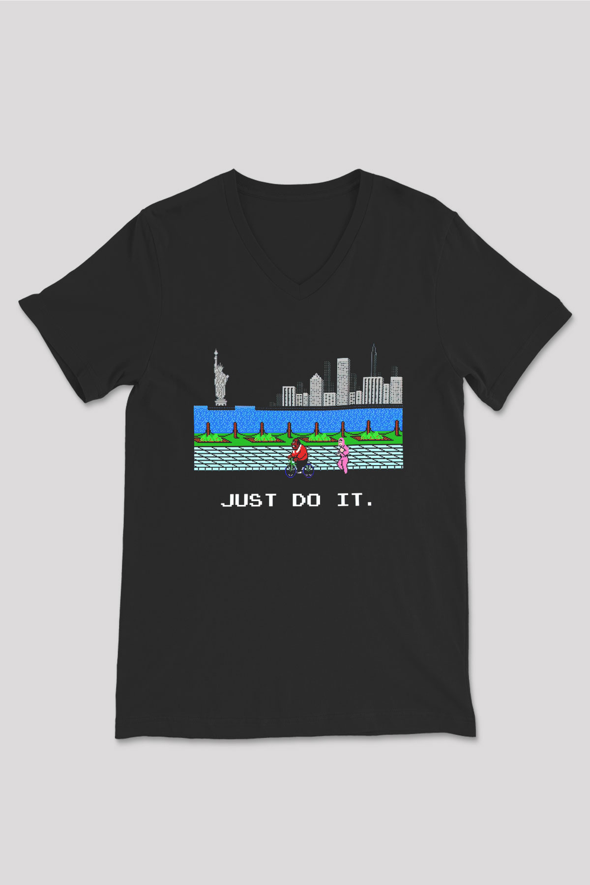 Mike Tyson's Punch-Out! Siyah Unisex  V Yaka Tişört