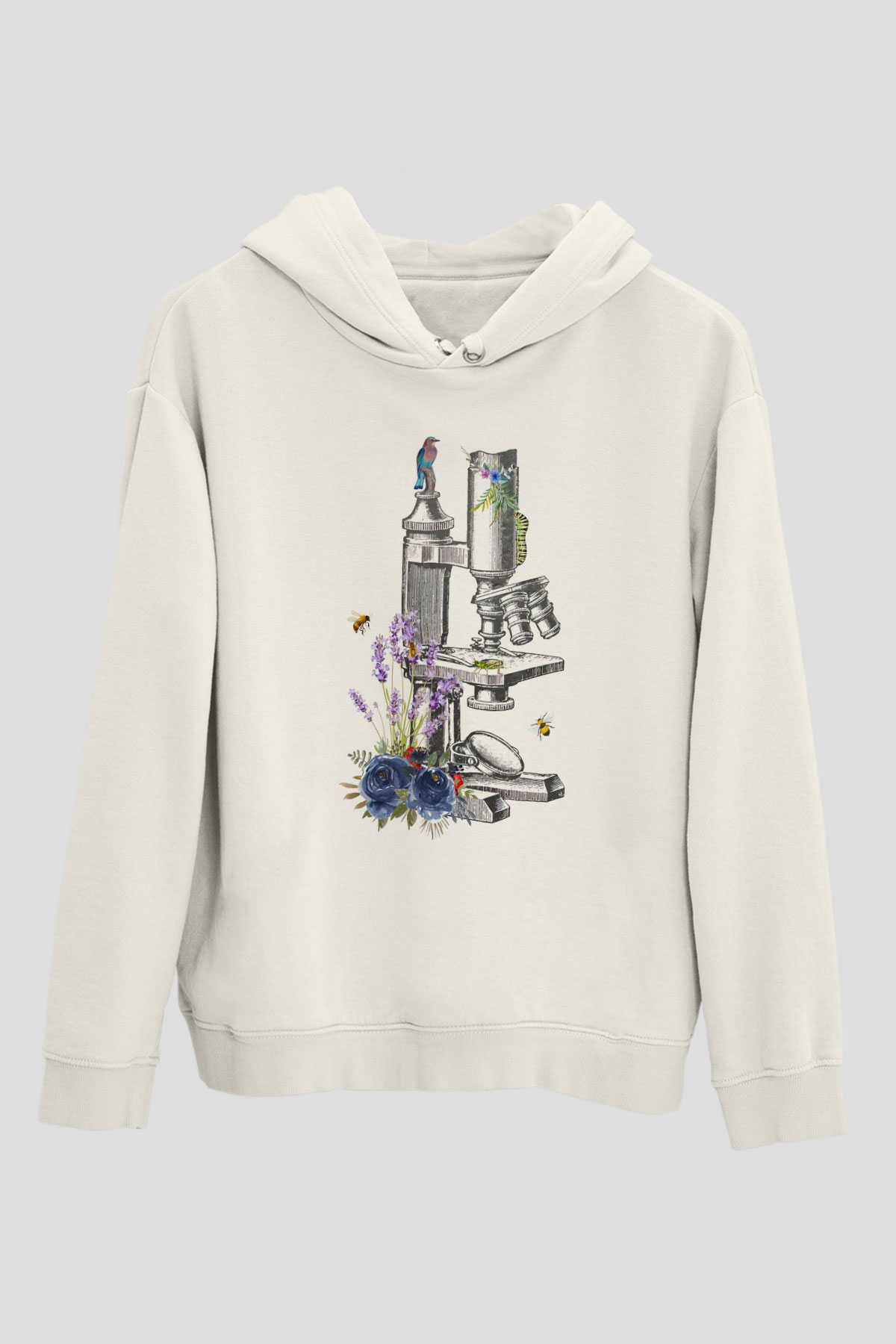 Mikrobiyolog Beyaz Unisex Kapüşonlu Sweatshirt