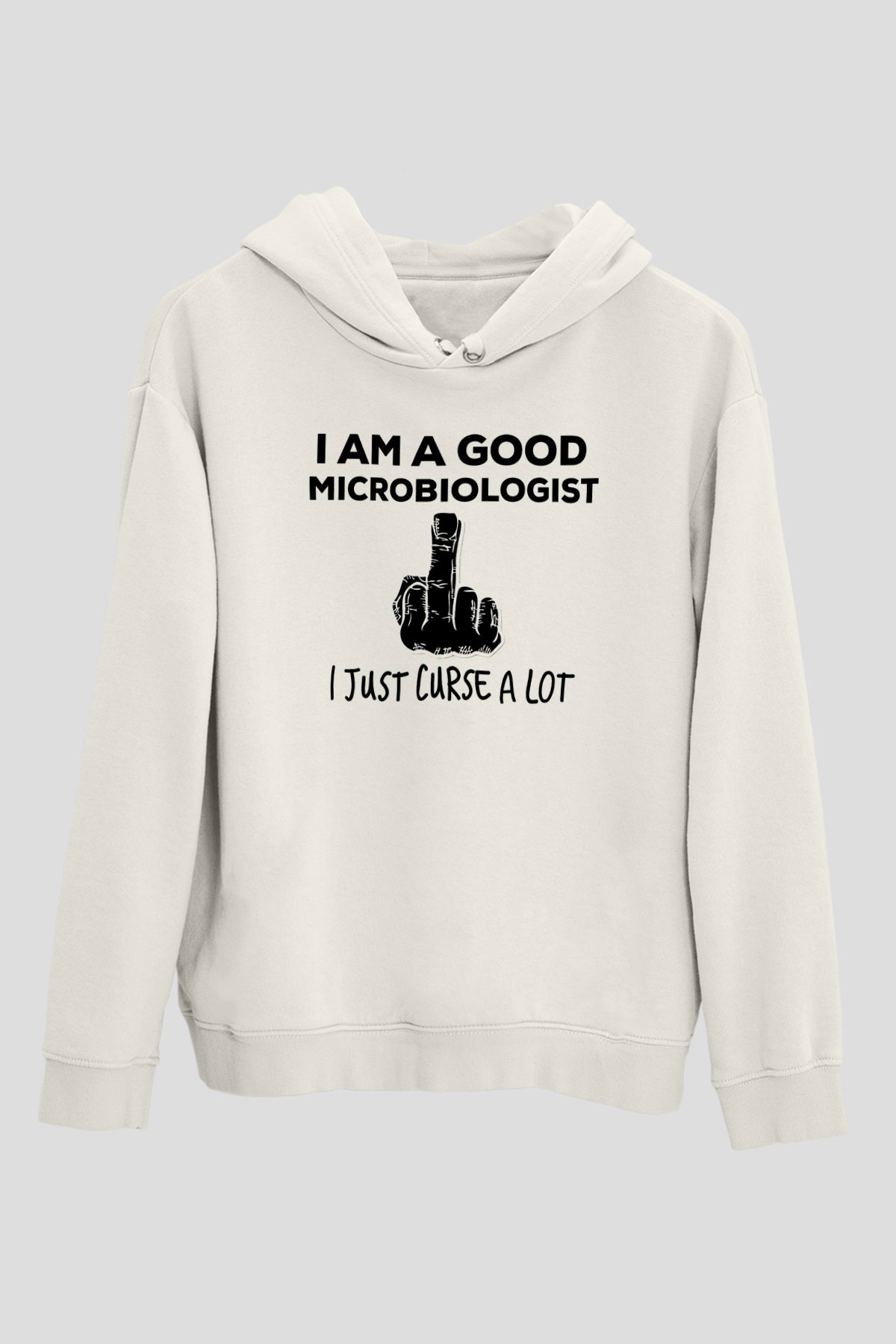 Mikrobiyolog Beyaz Unisex Kapüşonlu Sweatshirt