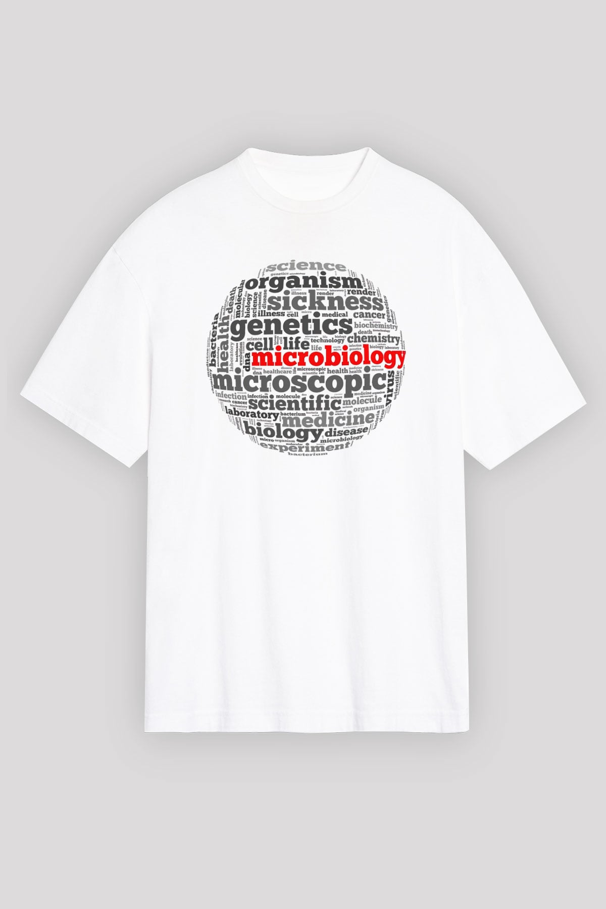 Mikrobiyolog Beyaz Unisex Oversize Tişört T-Shirt
