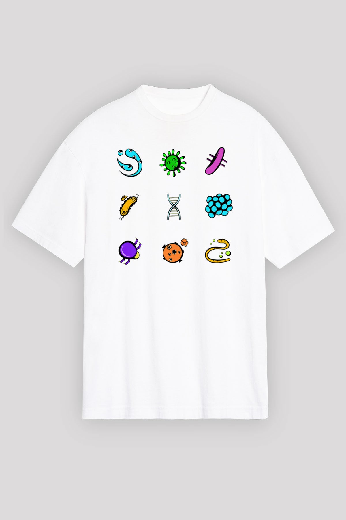 Mikrobiyolog Beyaz Unisex Oversize Tişört T-Shirt