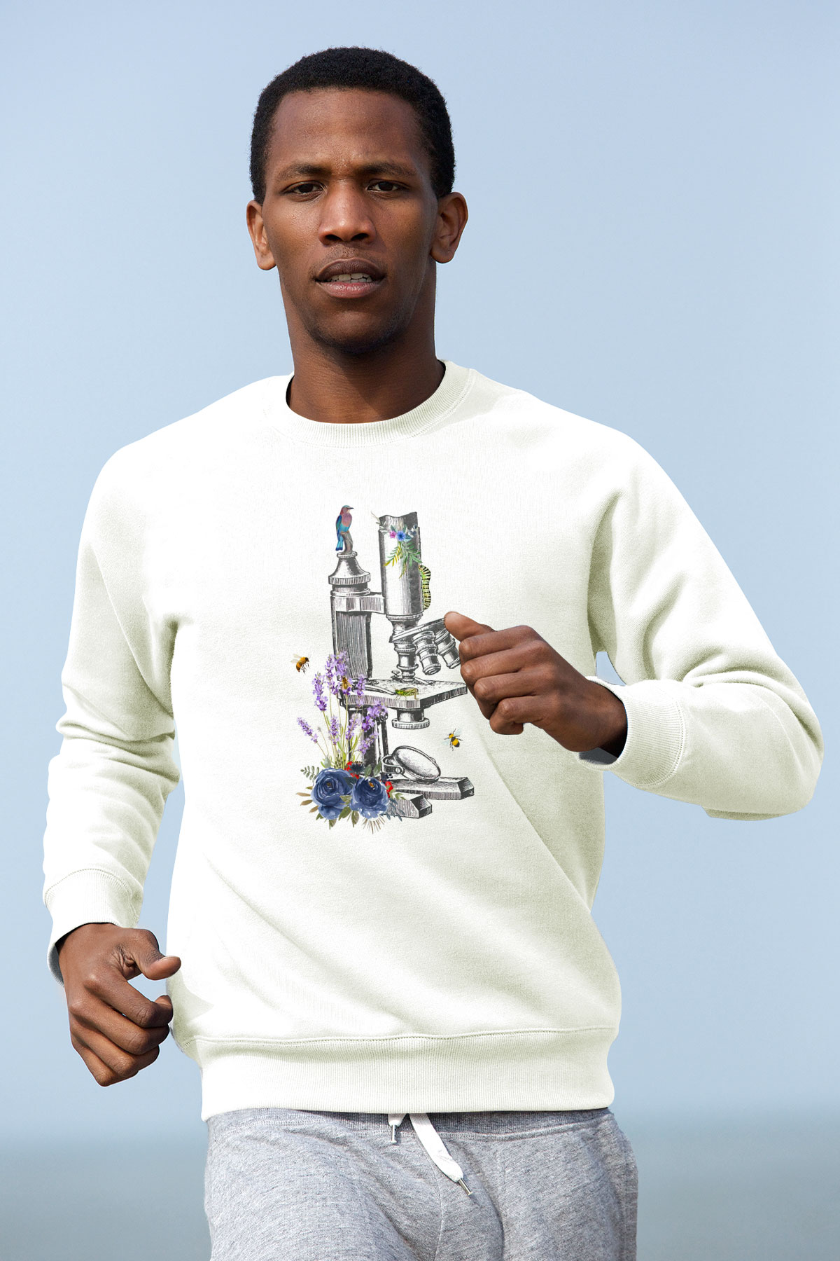 Mikrobiyolog Beyaz Unisex Sweatshirt