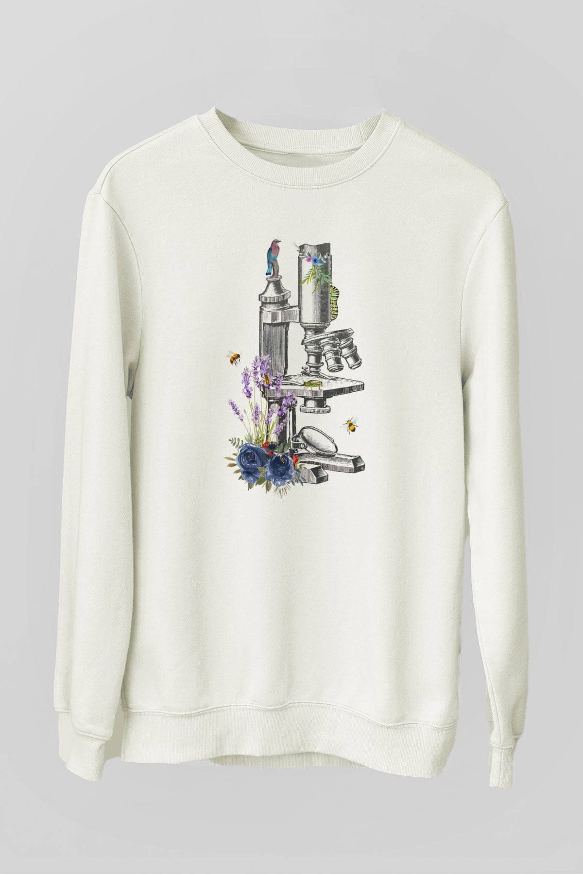 Mikrobiyolog Beyaz Unisex Sweatshirt