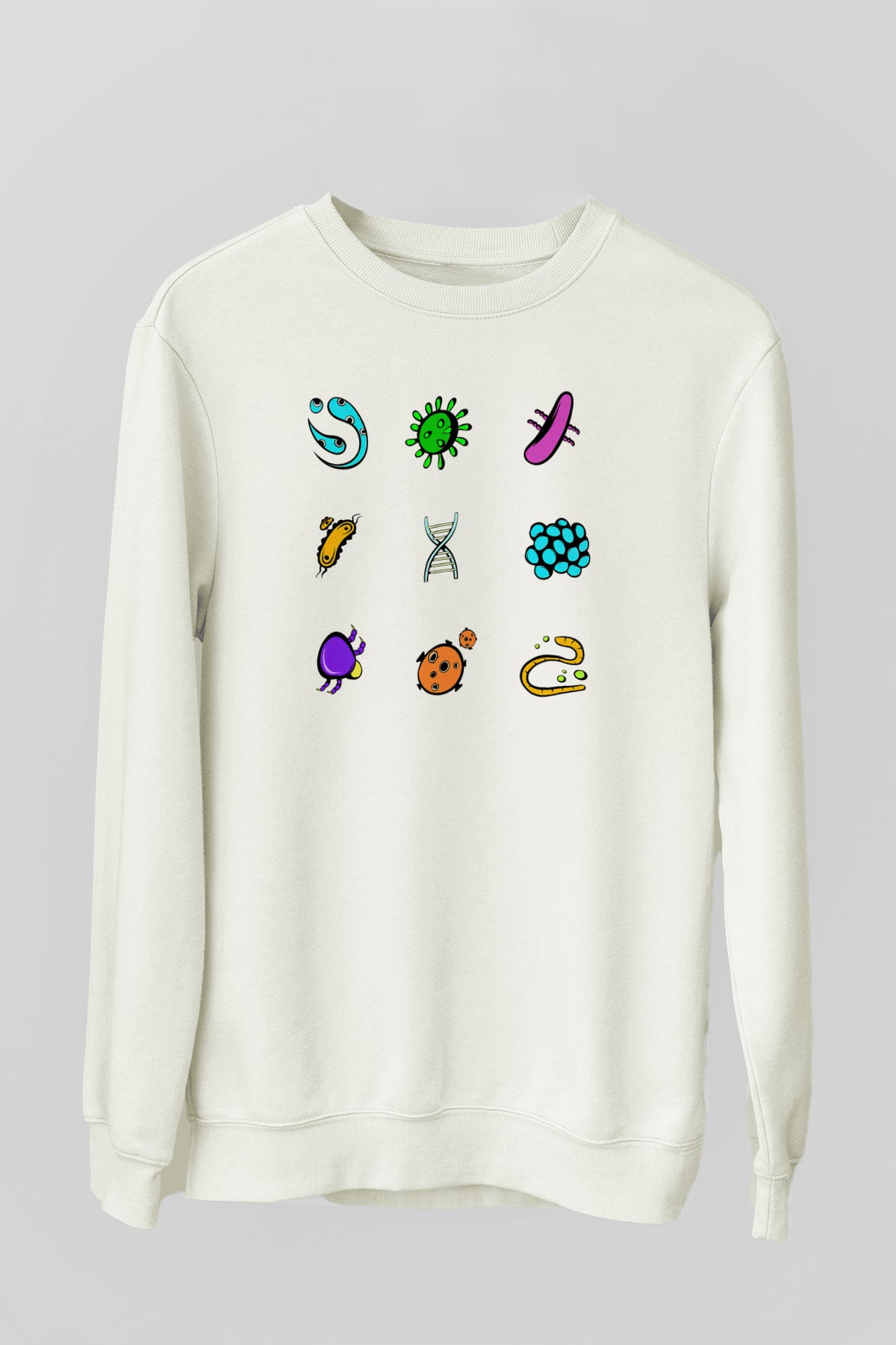 Mikrobiyolog Beyaz Unisex Sweatshirt