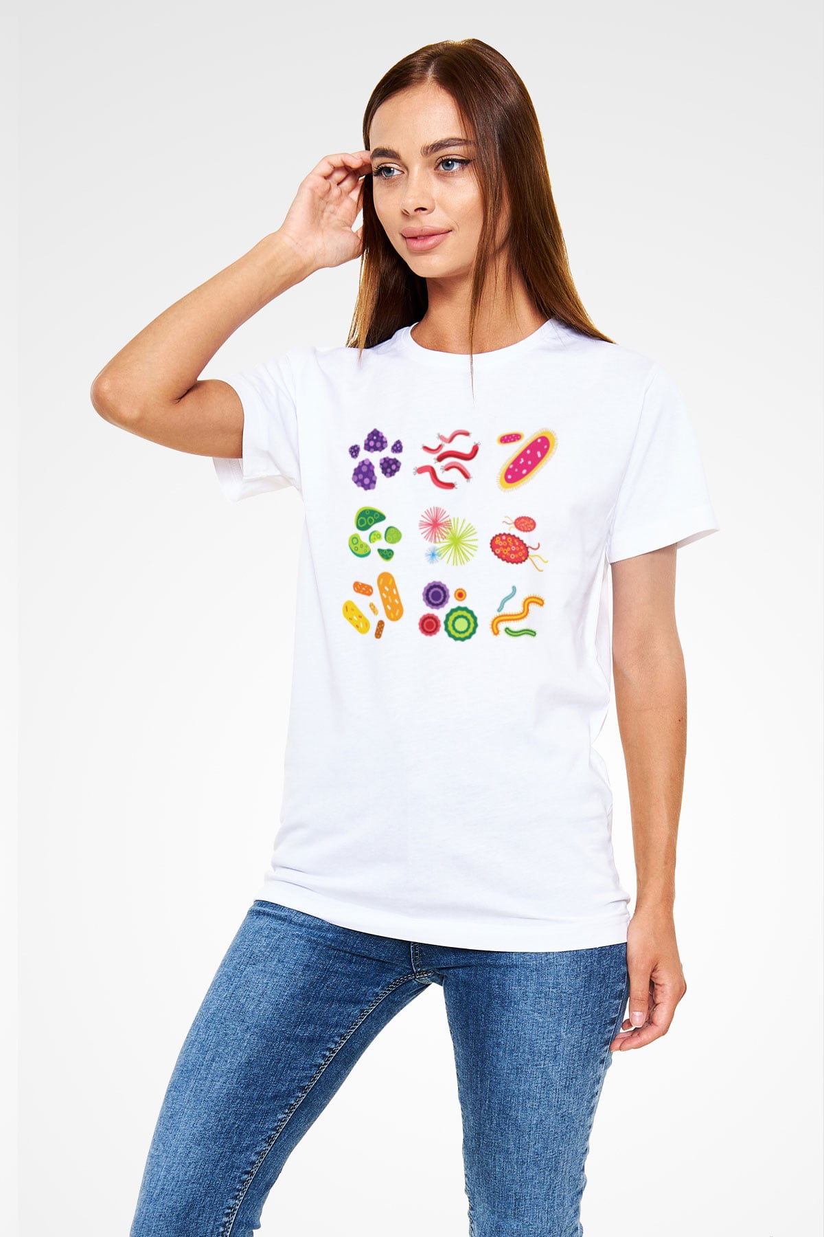 Mikrobiyolog Beyaz Unisex Tişört T-Shirt - TişörtFabrikası