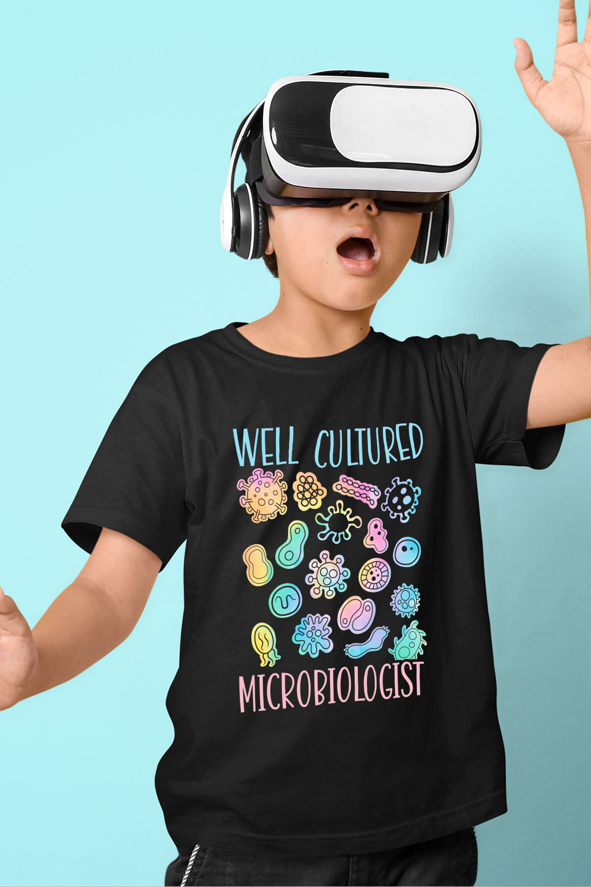 Mikrobiyolog Siyah Unisex Çocuk Tişört