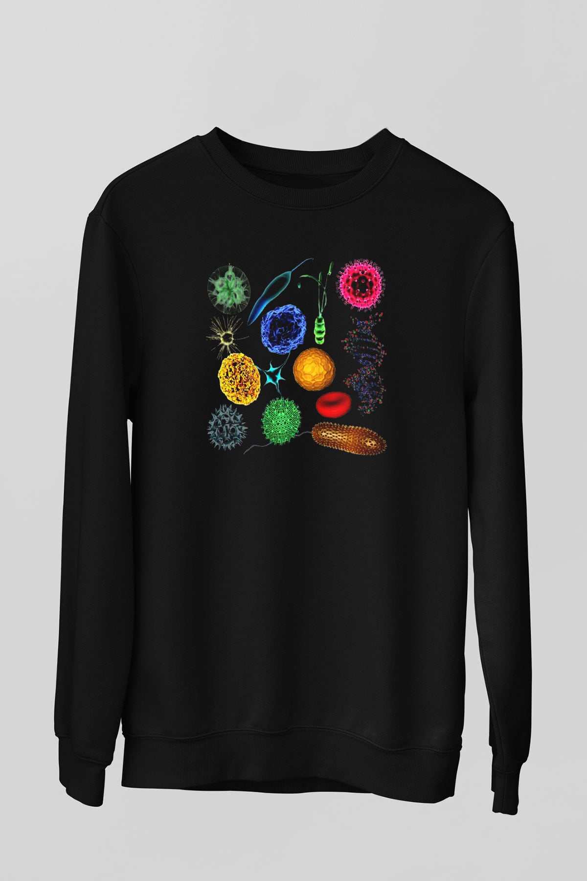 Mikrobiyolog Siyah Unisex Sweatshirt
