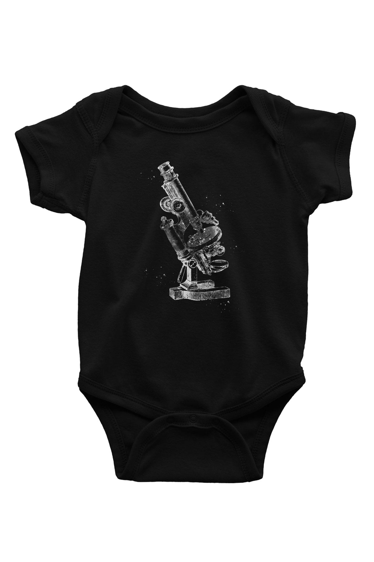 Mikroskop Baskılı Unisex  Siyah Bebek Body - Zıbın