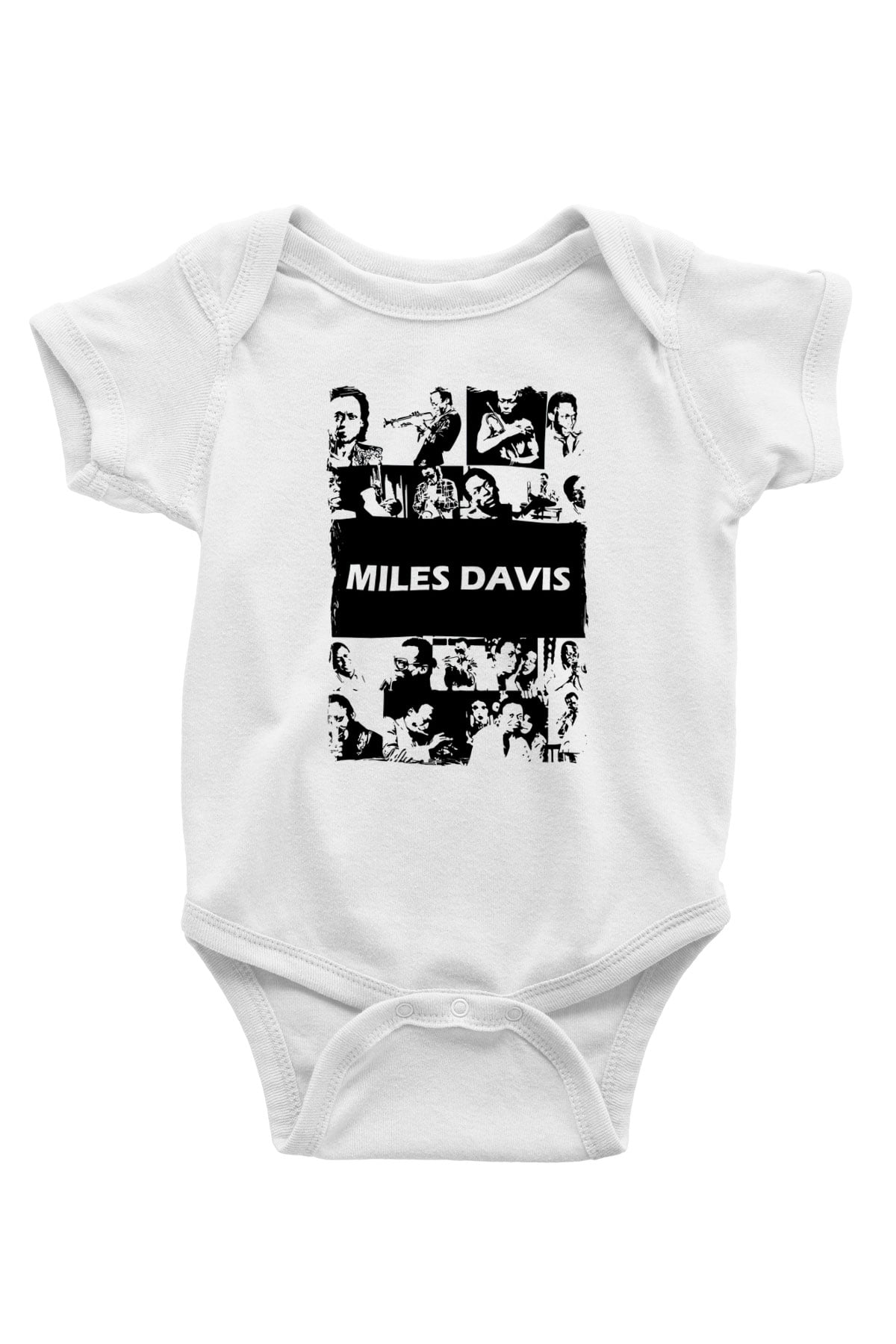 Miles Davis Baskılı Beyaz Unisex Bebek Body - Zıbın